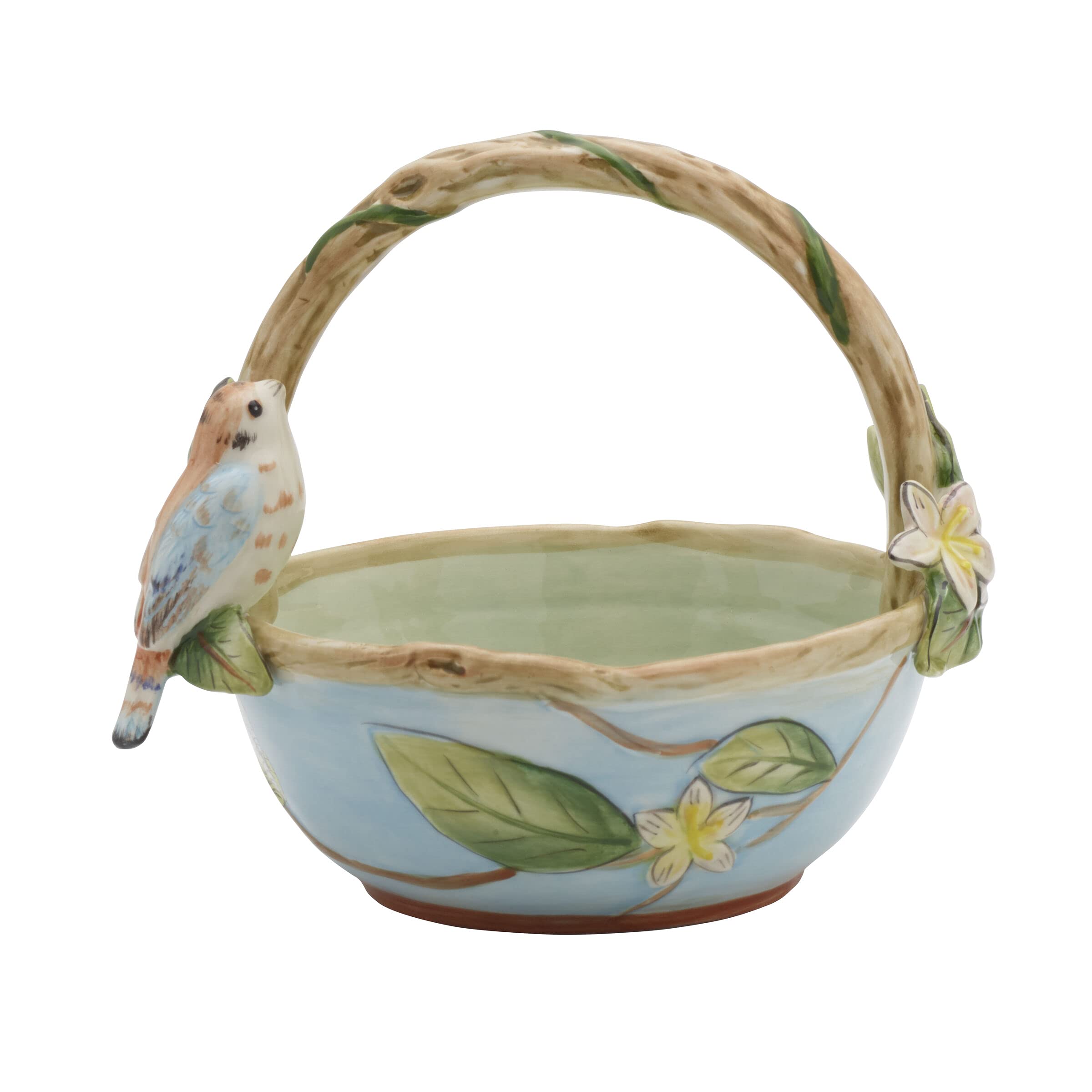 Fitz and Floyd Toulouse Basket Bowl - 5.5 Inch Colorful Decorative Serving Bowl for Fruit, Salad, or Home Décor