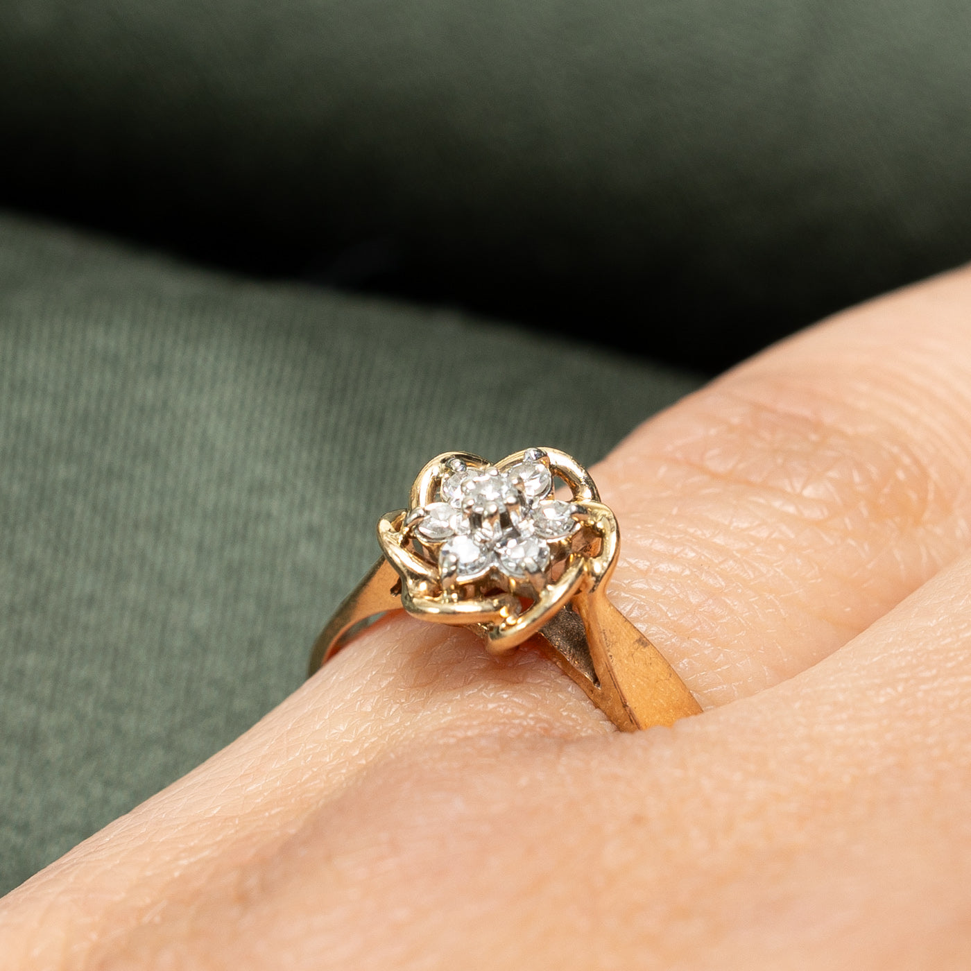0.13ctw Diamond Cluster Ring for Women - Size 6 | Elegant Wedding, Engagement & Anniversary Jewelry Gift