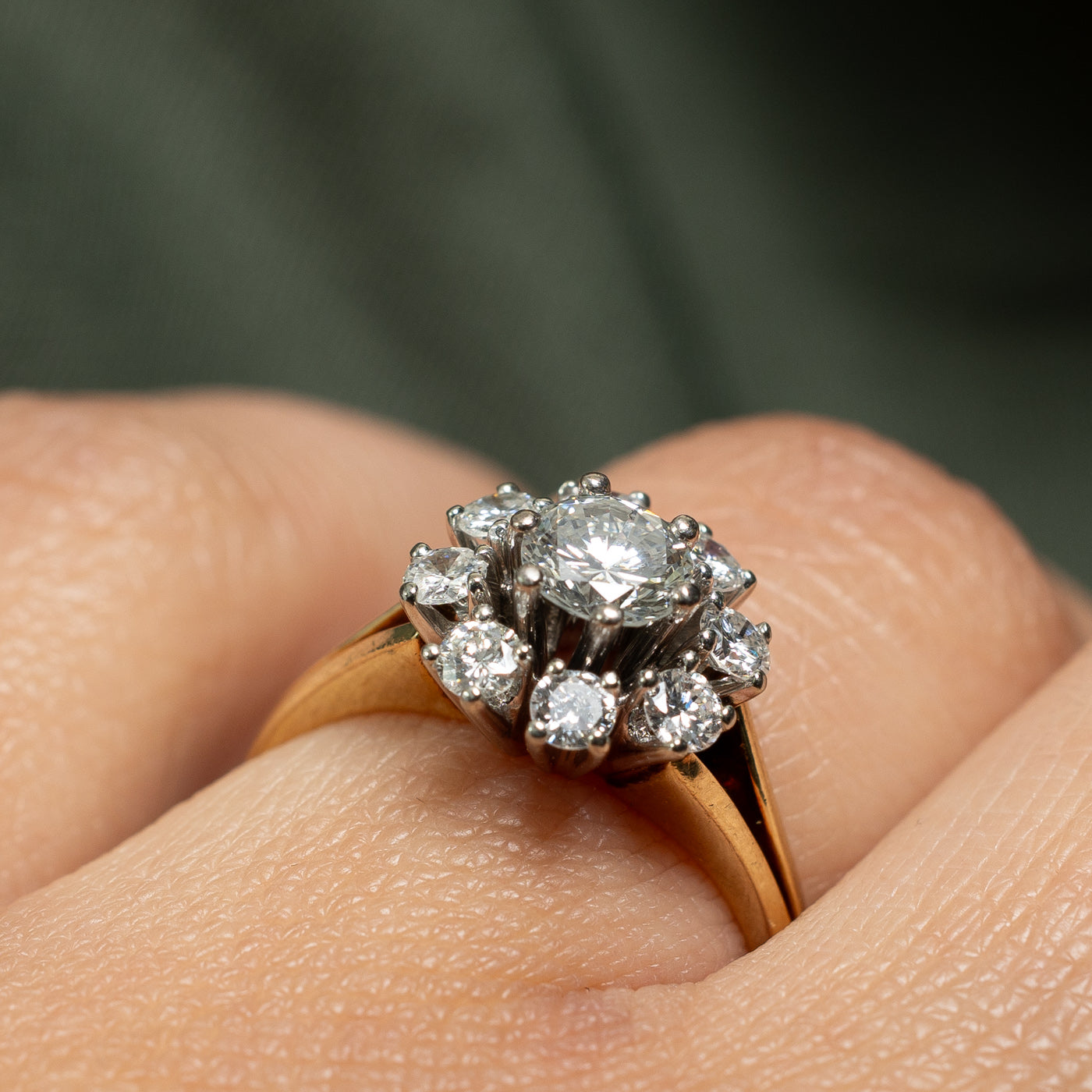 0.48ct Diamond Petal Ring with 0.40ctw Side Stones | Size 6.5 | Elegant Floral Engagement & Wedding Band for Women | Perfect for Proposals, Anniversaries & Special Occasions