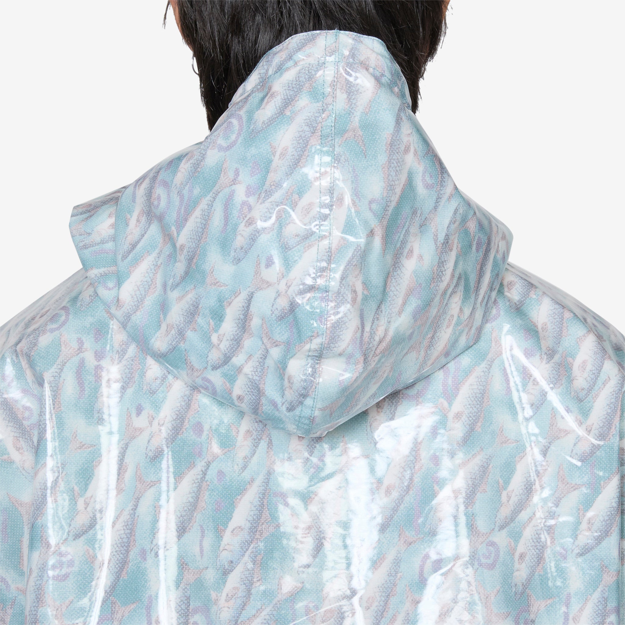 Men's 70D Nylon Cruiser Jacket with Waterproof Fish Print - Lightweight Windbreaker for Outdoor Fishing, Hiking & Casual Wear