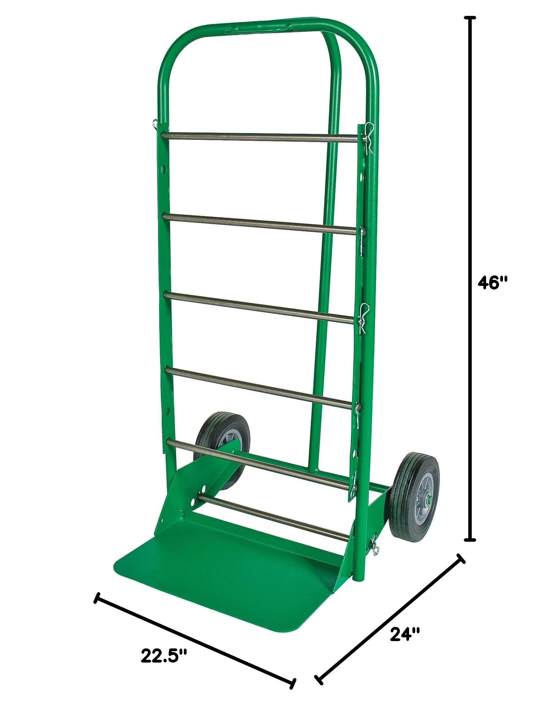 Greenlee 38733 Heavy Duty Hand Truck & Wire Cart - Industrial Utility Cart for Moving Equipment, Tools, and Materials - Perfect for Construction Sites, Warehouses, and Electrical Work