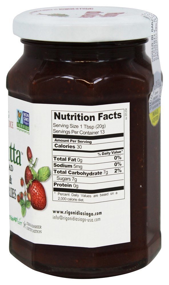 Organic Strawberry Fruit Spread by Rigoni Di Asiago - Fiordifrutta 8.82oz | Non-GMO, Gluten-Free Jam for Toast, Yogurt & Baking | Healthy Breakfast & Dessert Topping