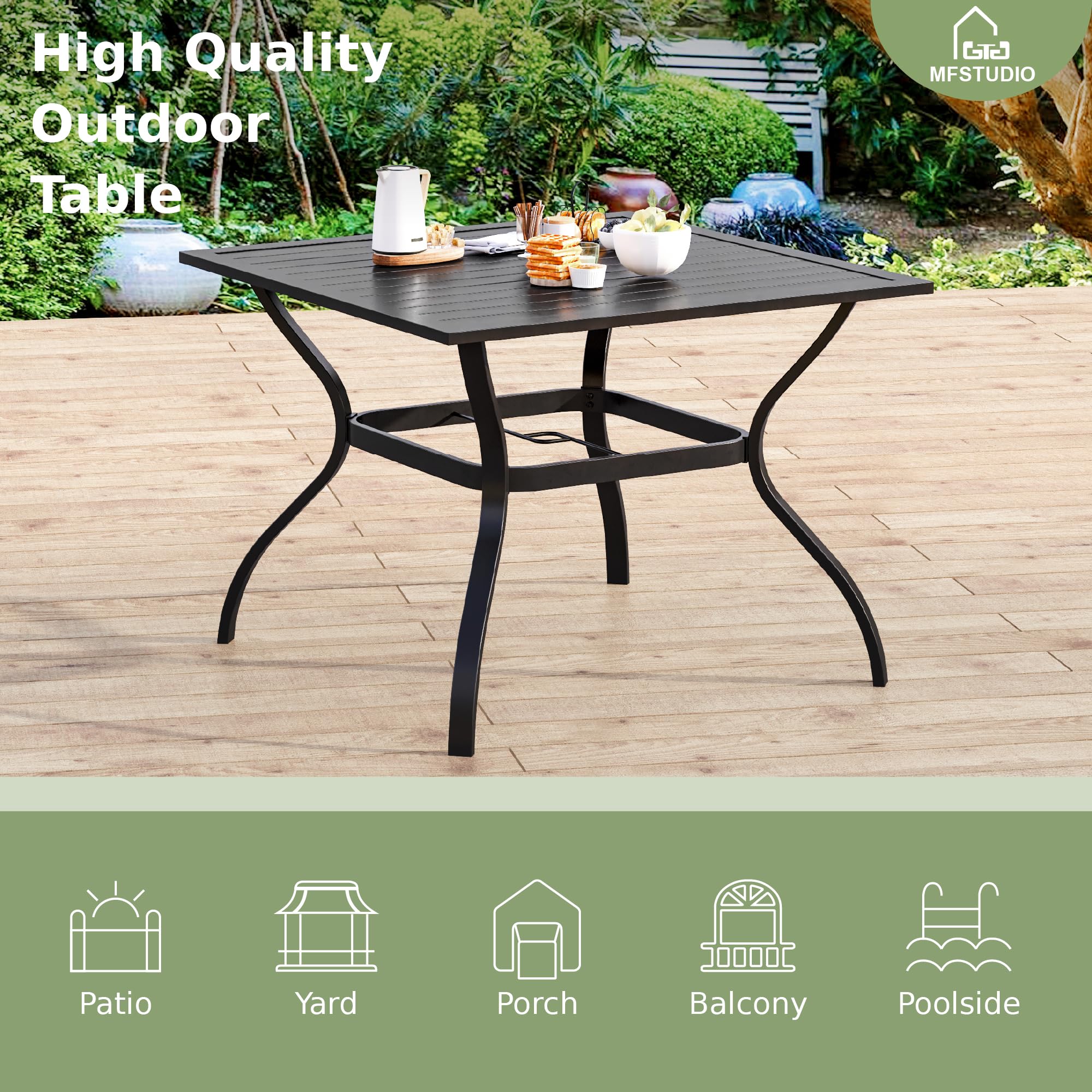 MFSTUDIO 5-Piece Outdoor Patio Dining Set for 4 - 37