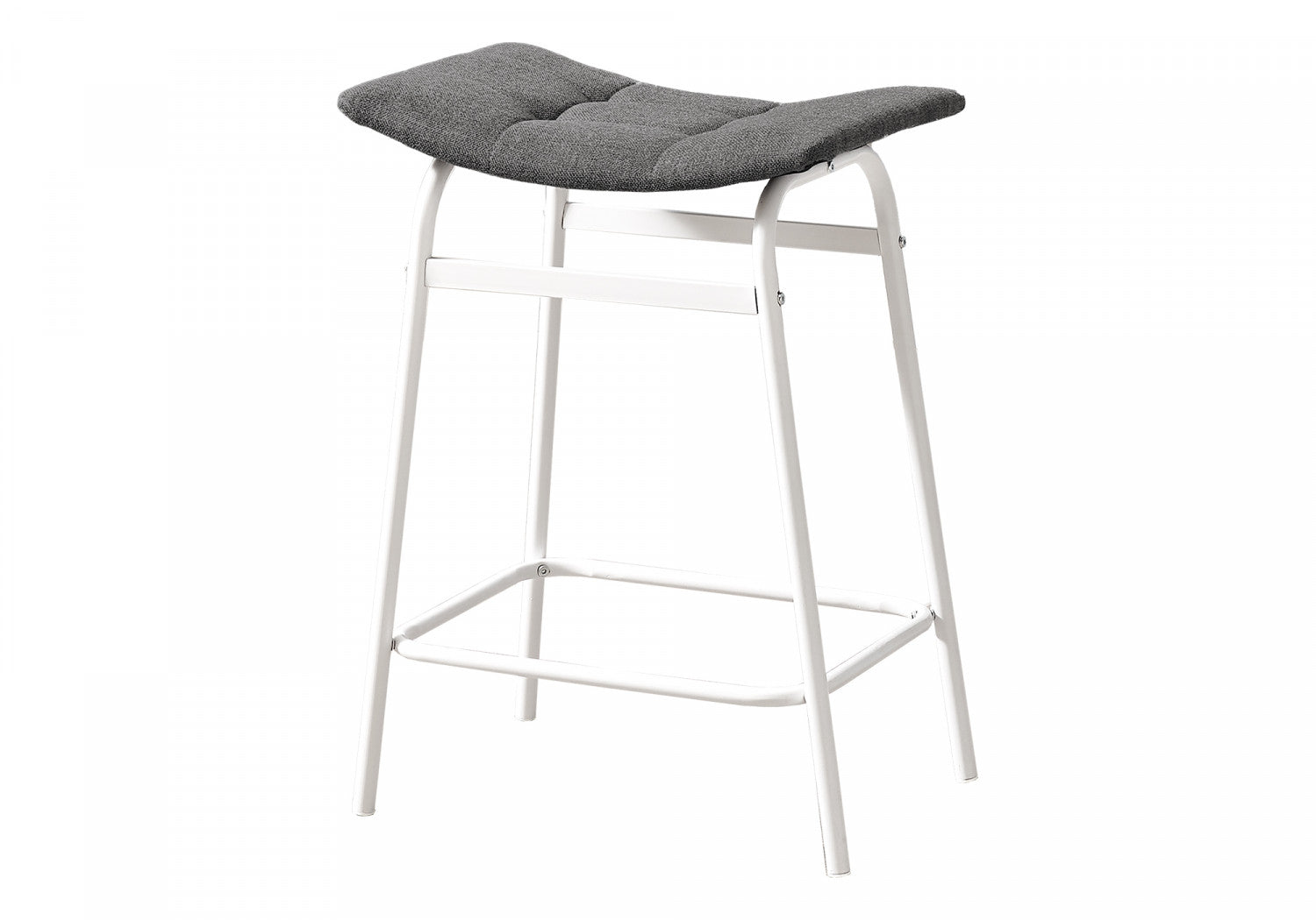 Baffin Counter Stool Set of 2 - Modern White & Grey Kitchen Bar Stools for Dining & Breakfast Nook - Perfect for Home, Cafe, and Restaurant Use