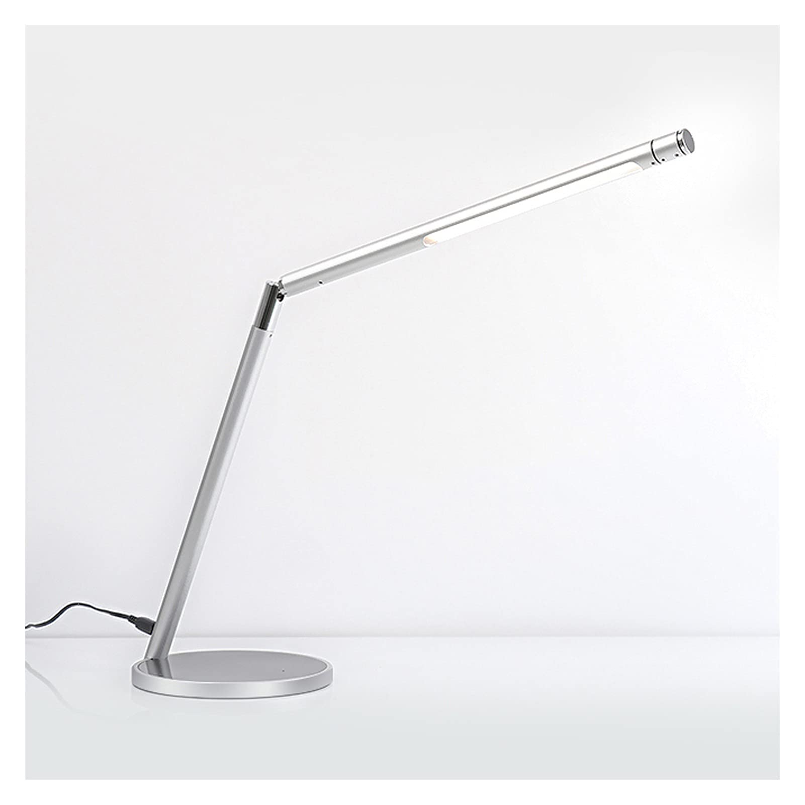 TOMYEUS 7W LED Desk Lamp with USB Charging Port, Stepless Dimming & Touch Control, Eye Protection Reading Light, Adjustable Warm White Light for Home Office, Study, and Bedroom Use