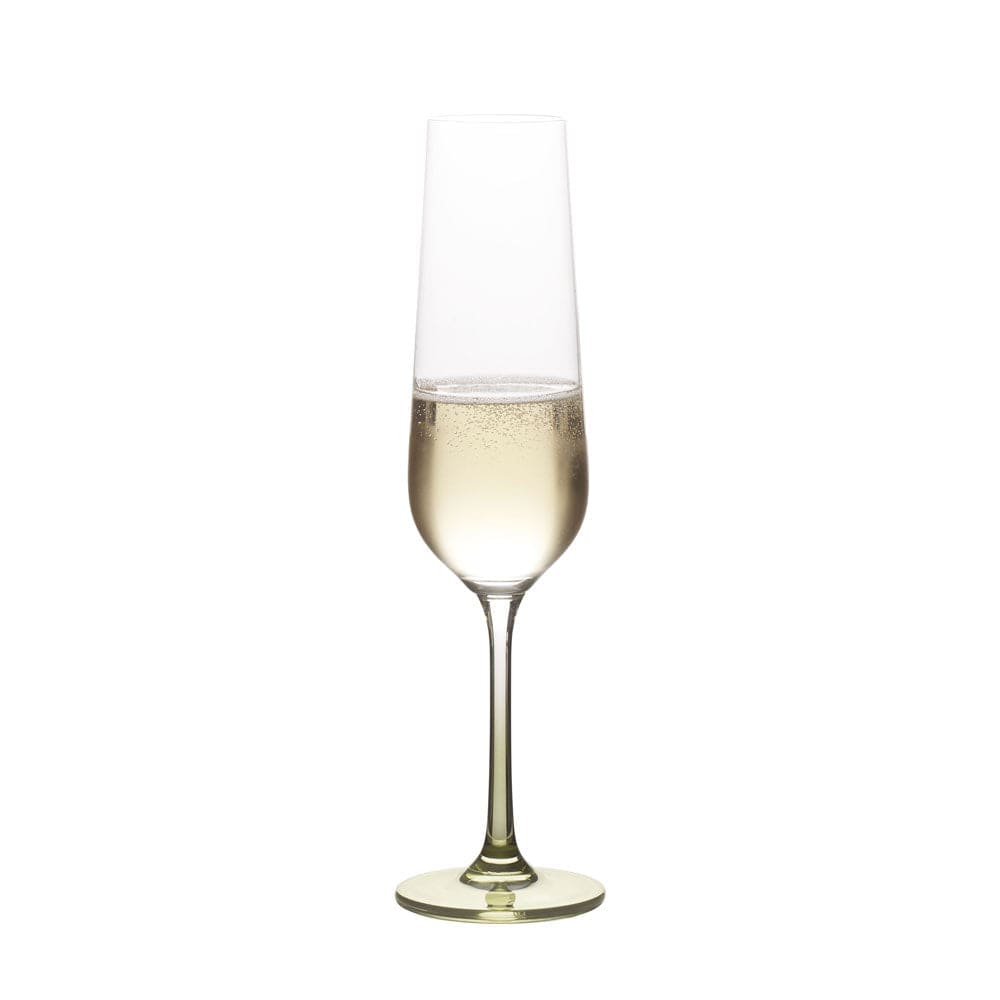 Gianna Ombre Sage Set of 4 Flute Glasses - Elegant Champagne Glasses for Weddings, Parties & Special Occasions