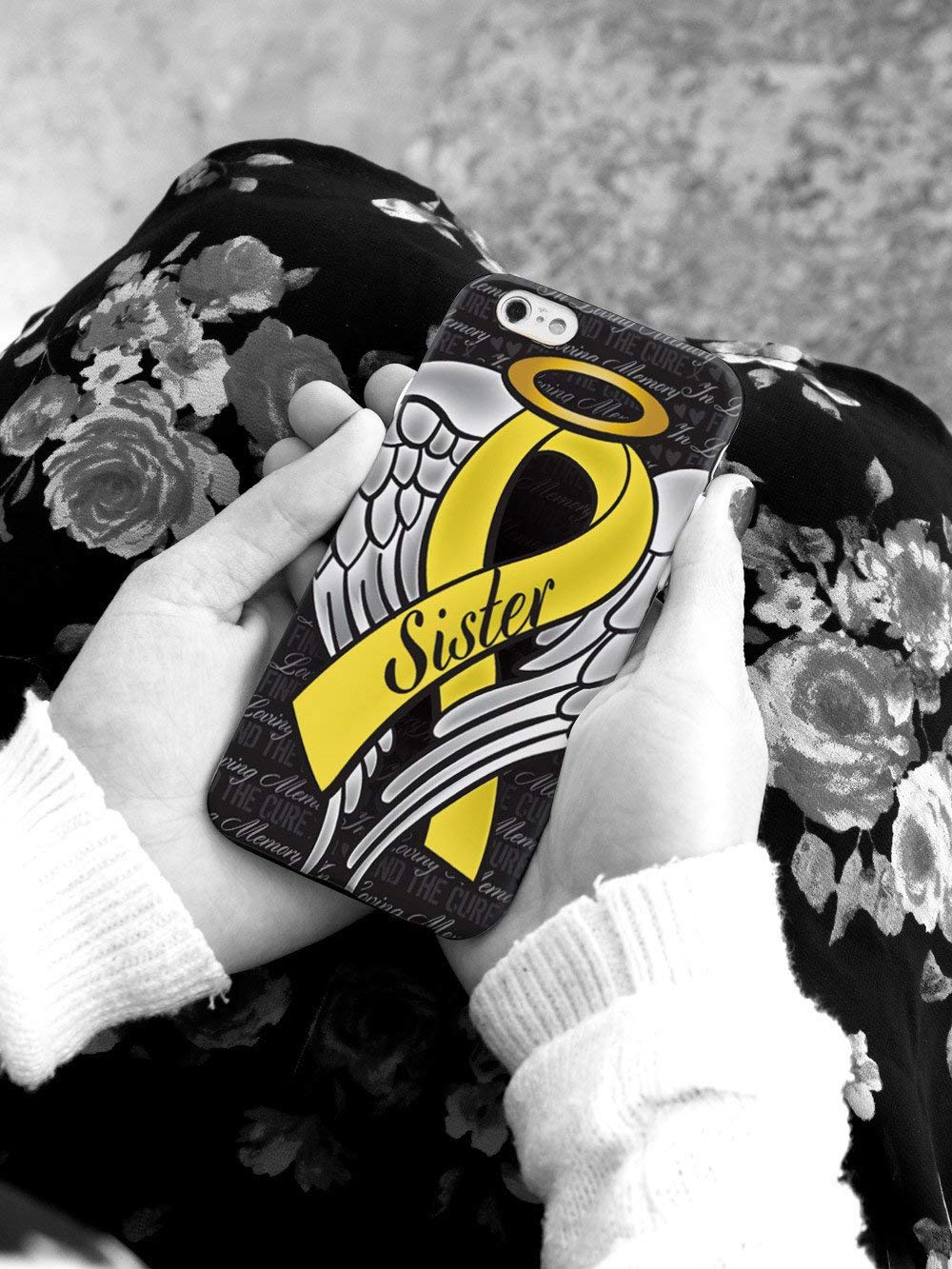 Inspired Cases - Premium 3D Textured Protective Phone Case for Apple iPhone 11 | Shockproof & Anti-Scratch | Yellow Ribbon Design | Perfect for Daily Use & Commuting