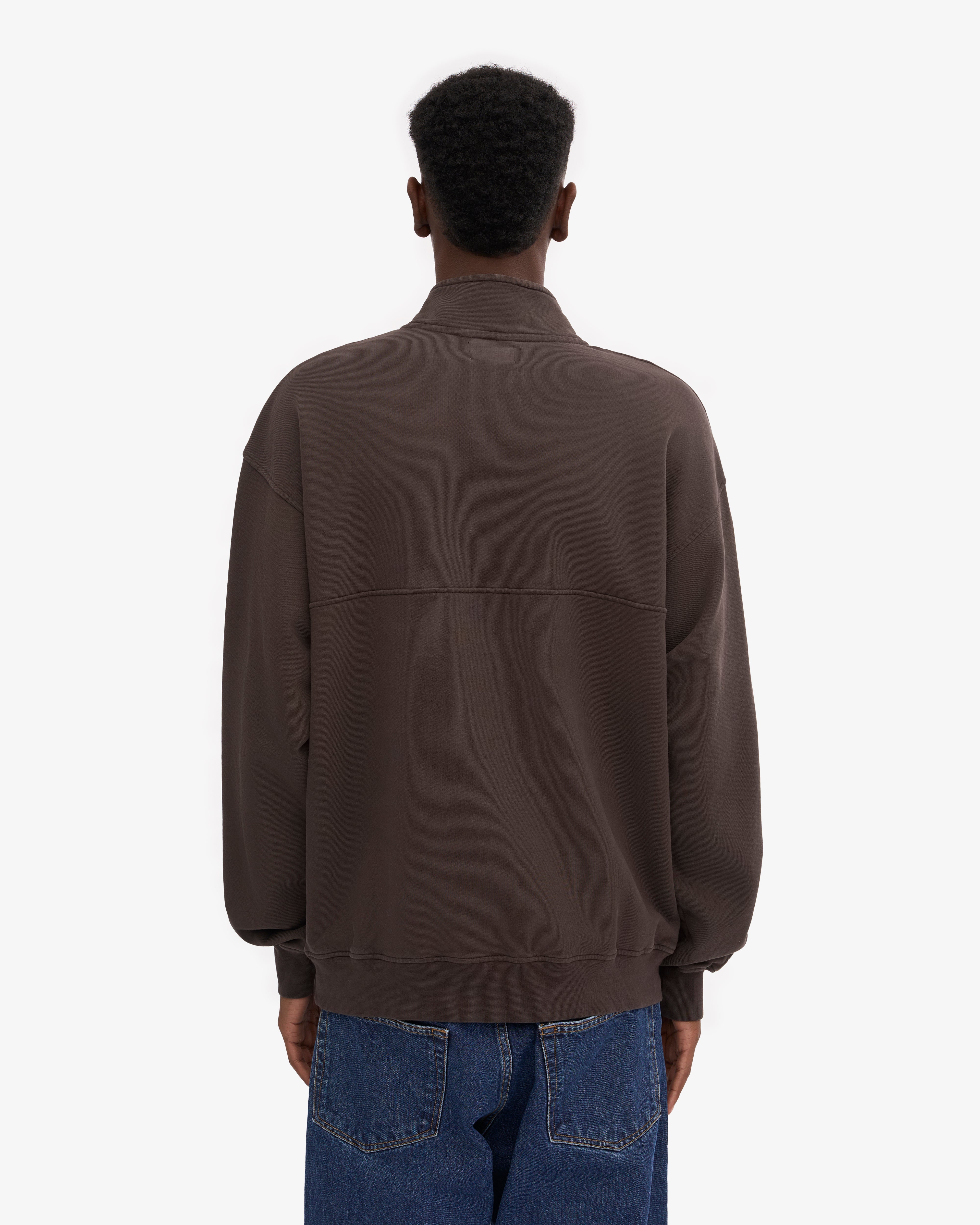 Organic Quarter Zip Sweatshirt for Men - Coffee Brown | Comfortable & Stylish Pullover for Casual Wear, Outdoor Activities & Layering