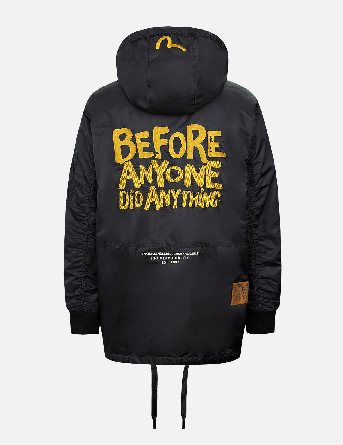 Godhead Badge & Motto Embroidered Parka Jacket - Stylish Streetwear for Urban Fashion & Outdoor Activities