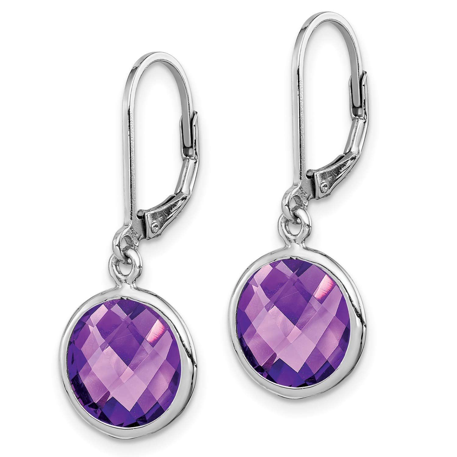 28x11mm Sterling Silver Amethyst Earrings for Women - Elegant Purple Gemstone Jewelry for Daily Wear, Gift Giving & Special Occasions