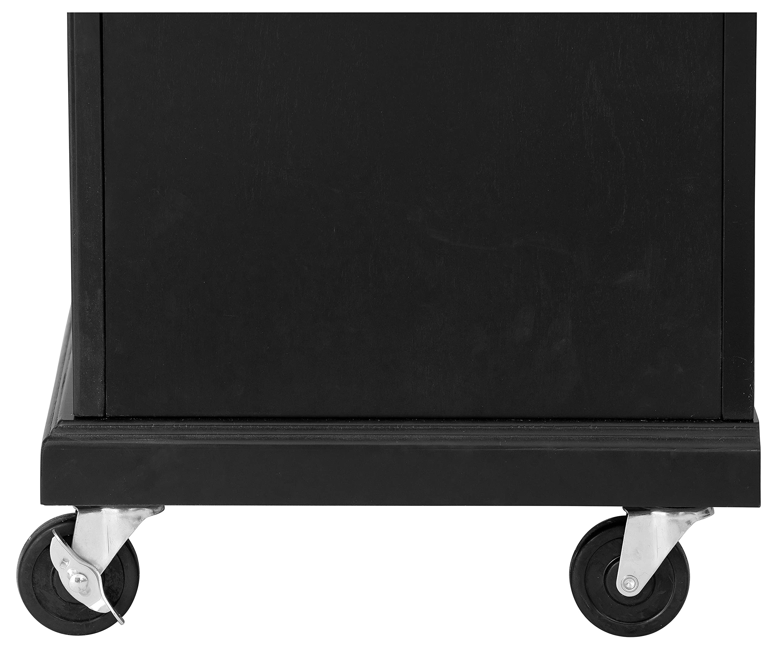 Glenwillow Home Kitchen Cart in Antique Black with Wood Top - Rolling Island Cart with Storage Shelf for Small Spaces, Perfect for Kitchen, Dining Room or Office Organization