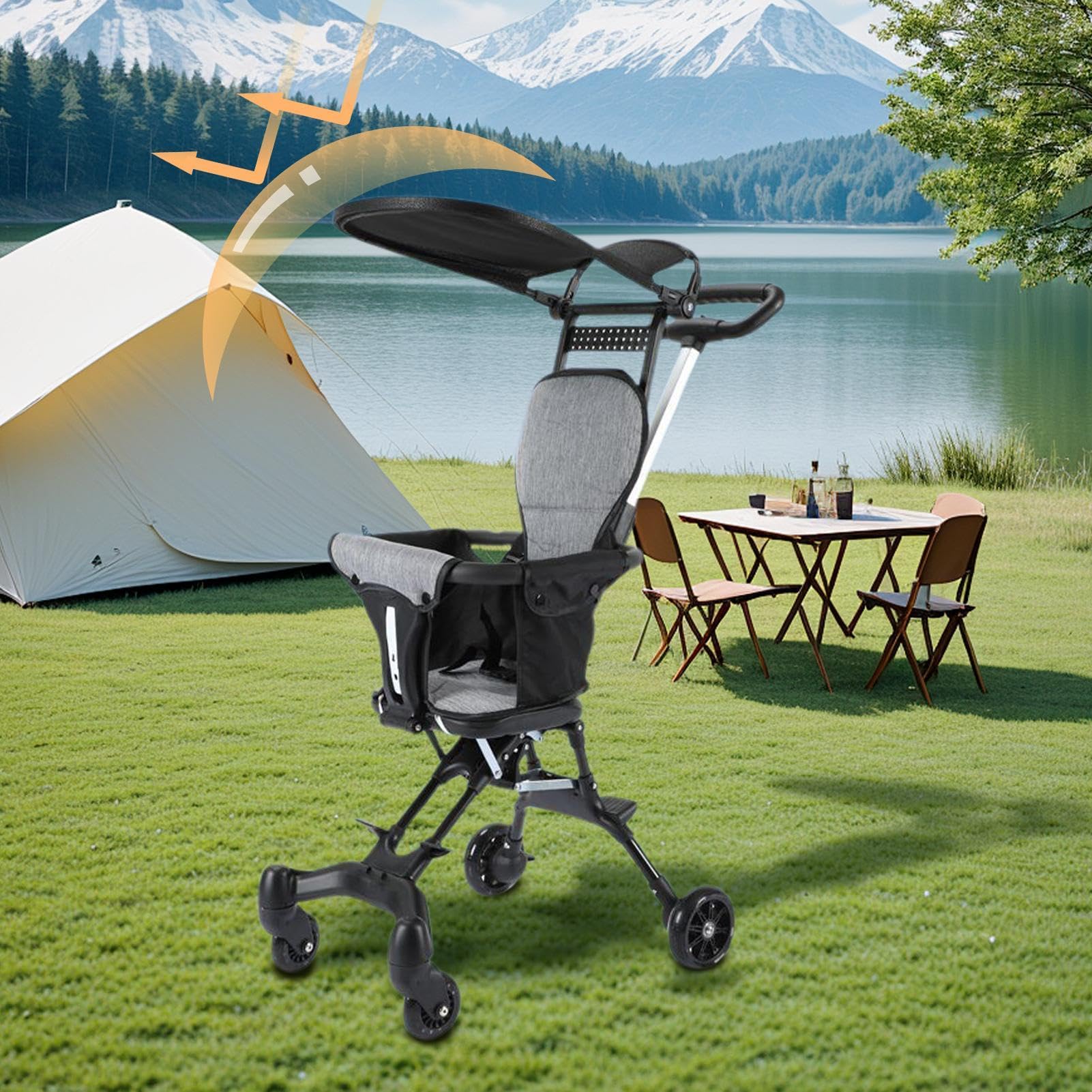 Biniveil Lightweight Toddler Stroller with Detachable Canopy - Compact Travel Stroller for Airplane & Car Storage | Perfect for Walks, Shopping, Vacations & Outdoor Adventures