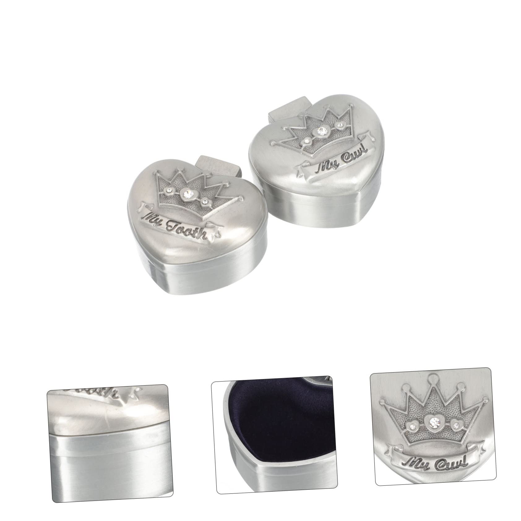 ORFOFE Alloy Baby Tooth Box Set - Elegant Keepsake Organizer for Newborn & Kids' Deciduous Teeth | Perfect Baby Shower Gift & Childhood Memory Preservation