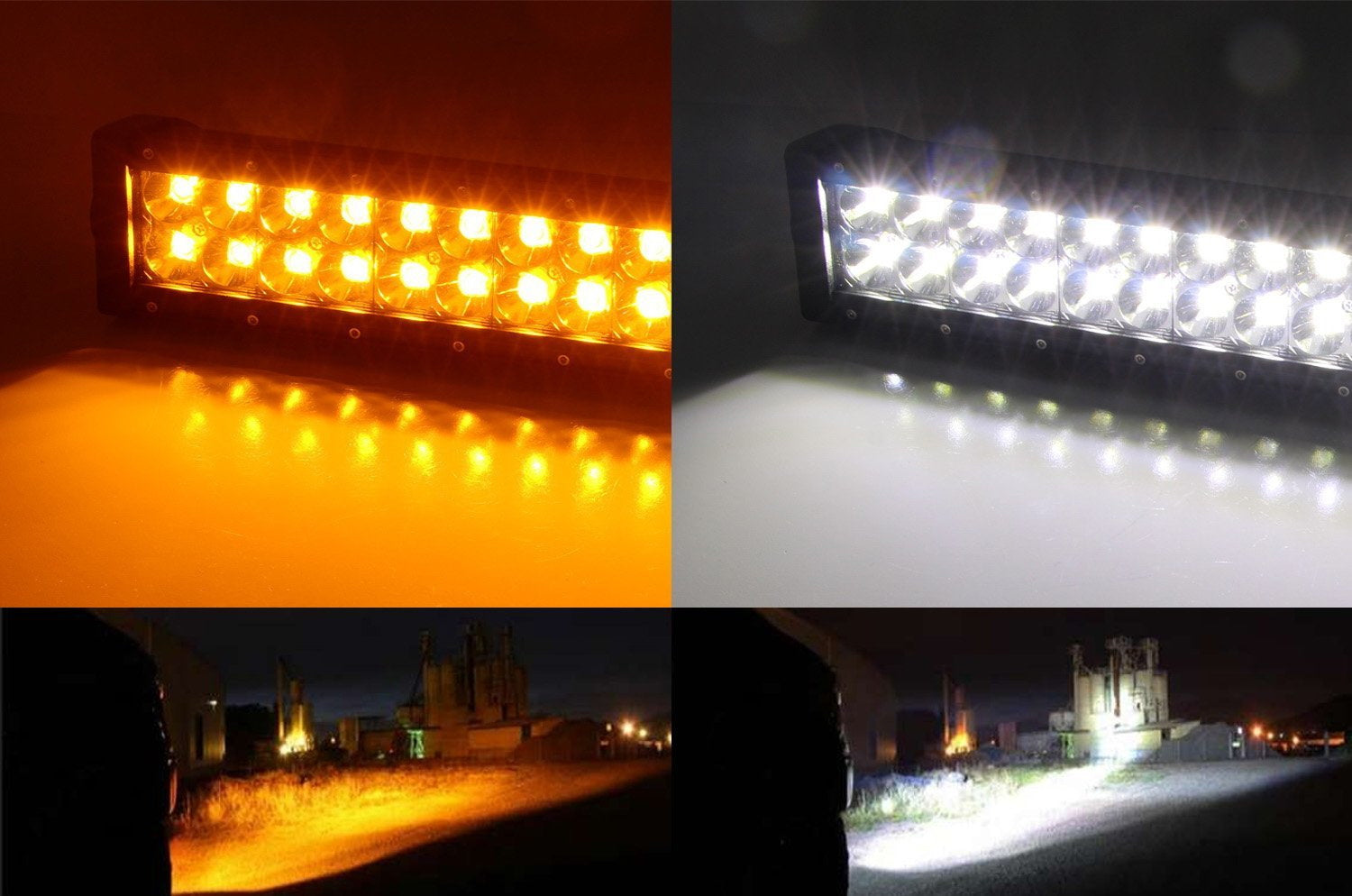 120W 20 LED Light Bar Dual Color with Mounting Bracket & Wiring Kit - Compatible with 1999-2007 Ford F250 F350 Trucks - Perfect for Off-Roading, Camping & Emergency Lighting