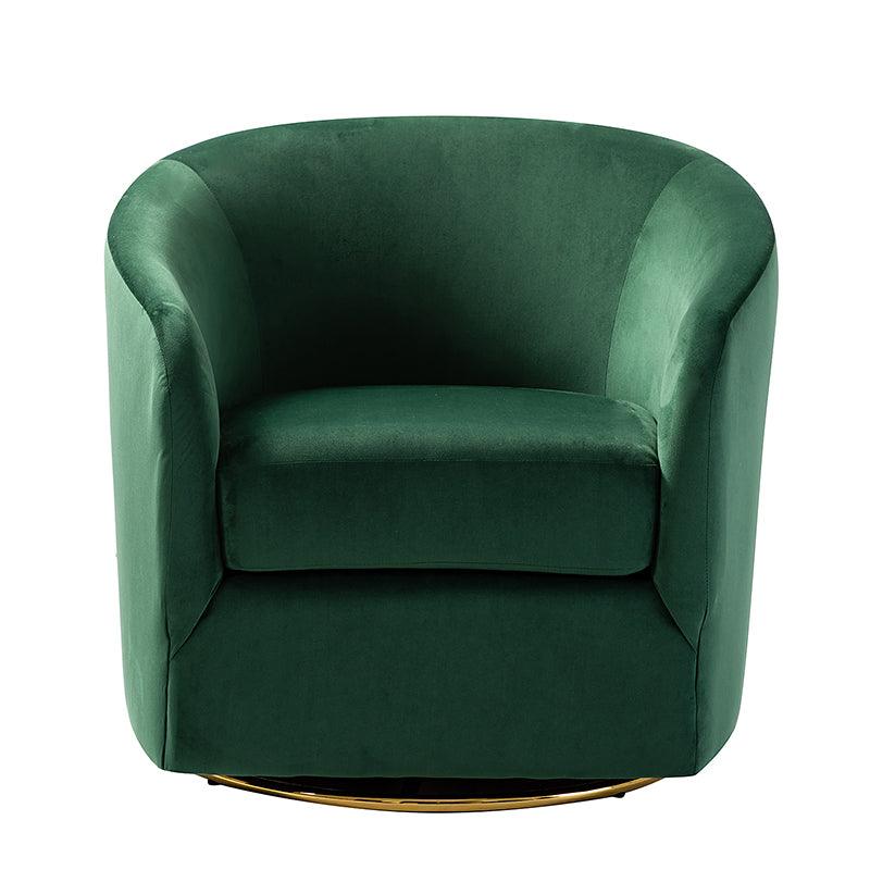 Emanuela Velvet Swivel Barrel Armchair - Modern Accent Chair for Living Room, Bedroom & Office - 360° Rotating Comfortable Lounge Chair with Soft Upholstery - Perfect for Reading, Relaxing & Home Decor