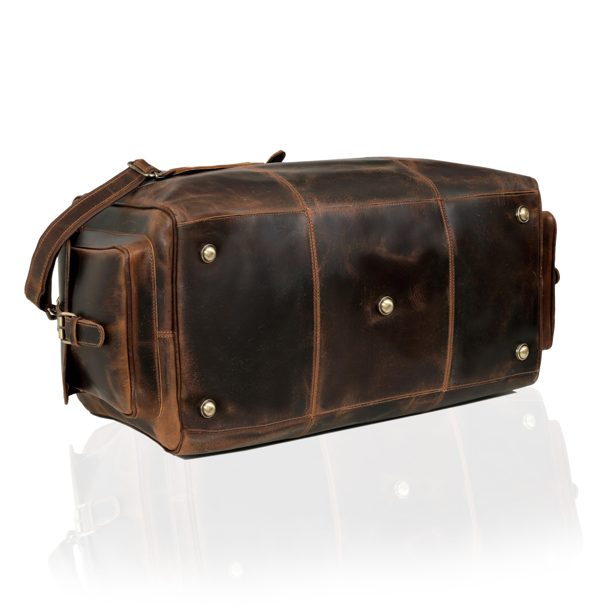 Premium Italian Leather Duffle Bag for Travel & Gym - Spacious Weekender Overnight Bag for Men & Women - Perfect for Business Trips, Weekend Getaways & Sports Gear Storage