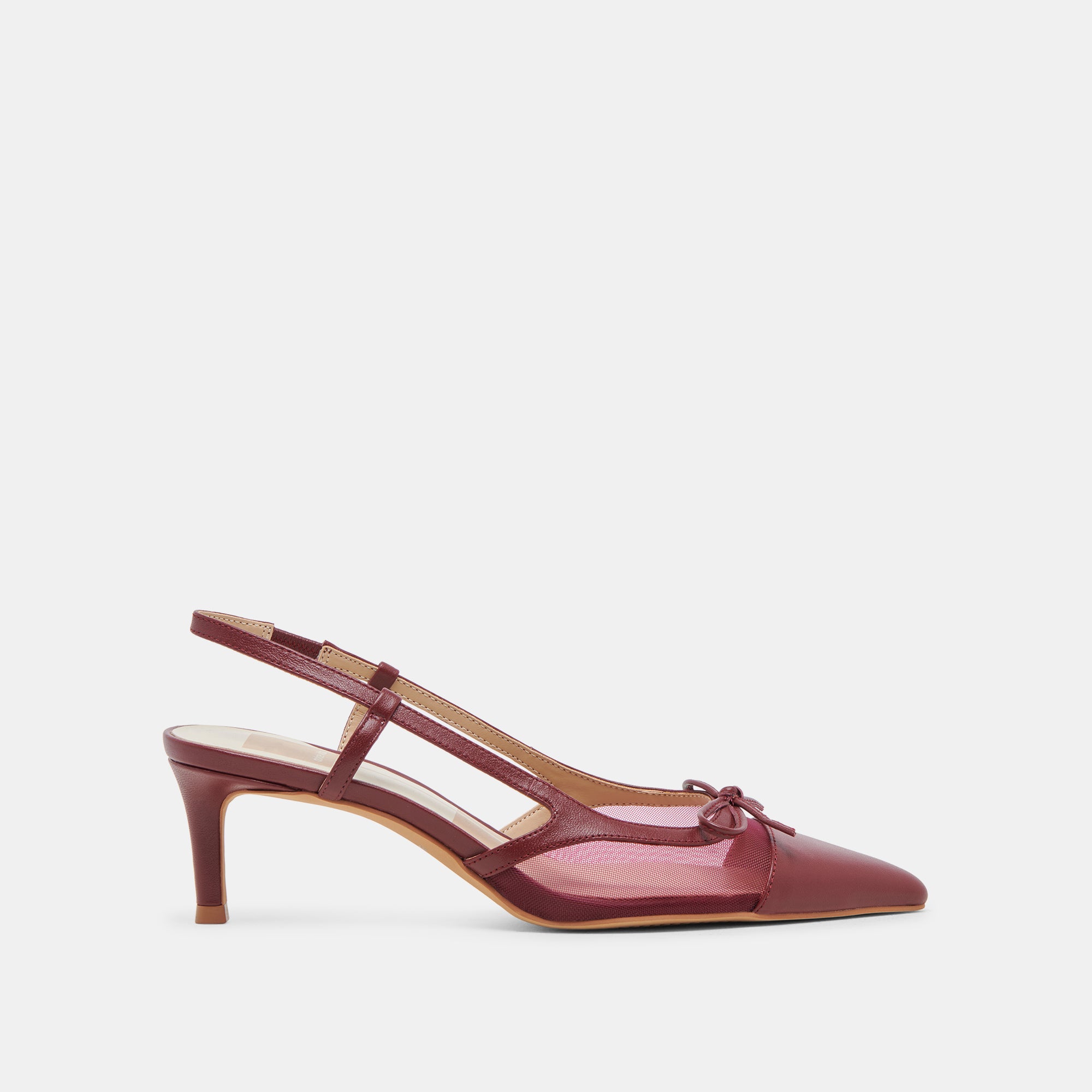 KANDI Women's Maroon Mesh High Heels - Stylish & Comfortable Dress Shoes for Parties, Weddings & Evening Events