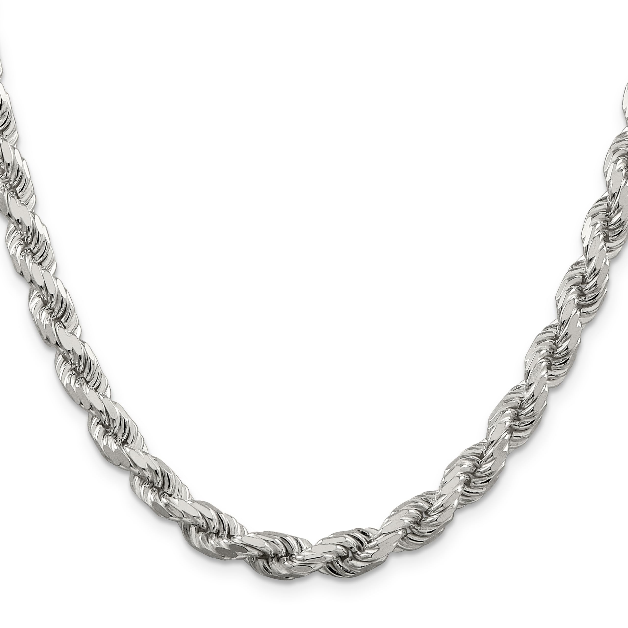 IceCarats 925 Sterling Silver 6.5mm Rope Chain Twisted Link Necklace for Women - Elegant Dainty Jewelry Gift for Birthday, Anniversary & Valentine's Day