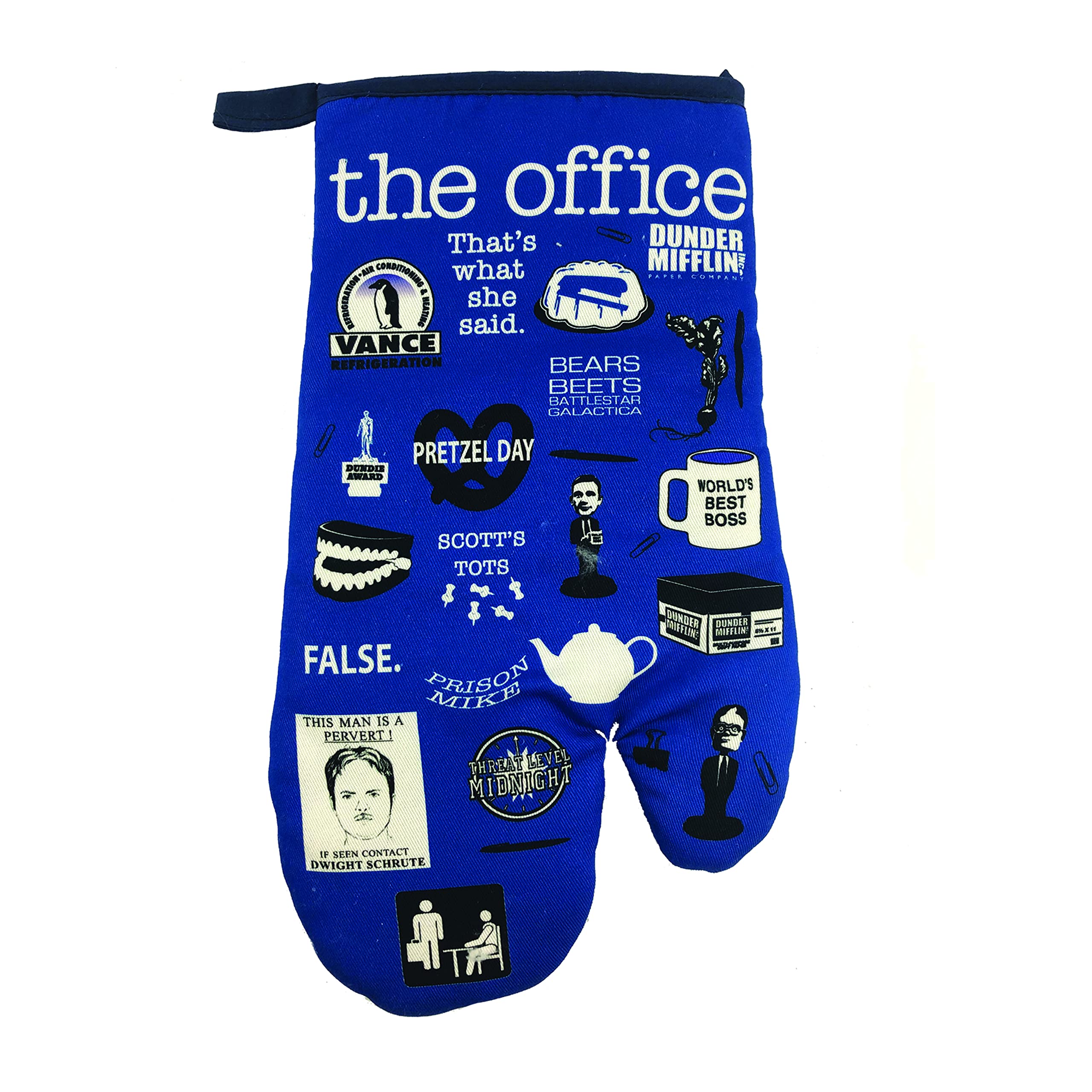 Dunder Mifflin The Office Apron & Kitchen Set - Blue, One Size - Perfect for Cooking, Baking & Themed Parties