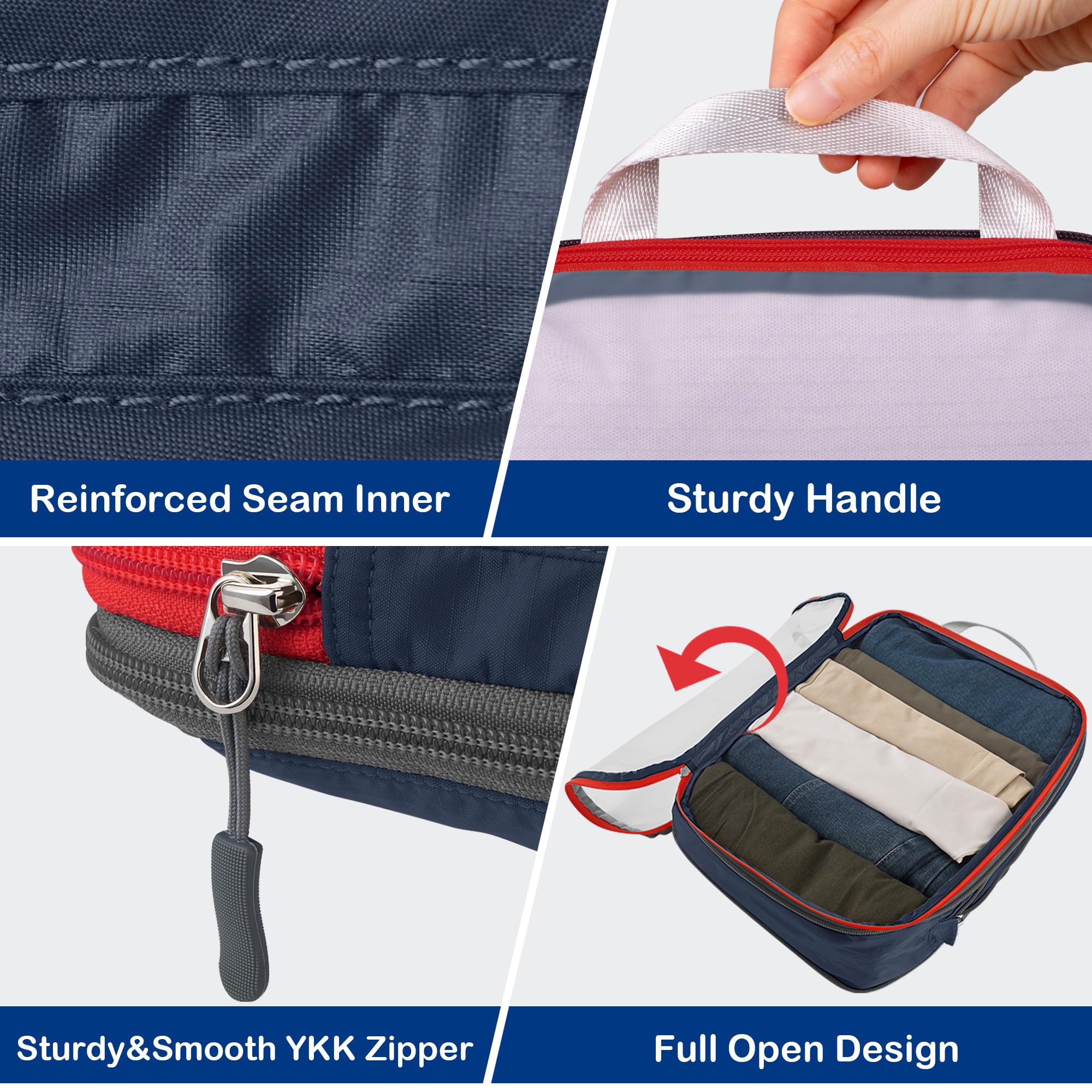 **Cipway Mesh Compression Packing Cubes - Ultralight Transparent Luggage Organizer Bags (3-Piece Set, Blue) | Travel Essentials for Carry-On Suitcase | Perfect for Business Trips & Vacations**