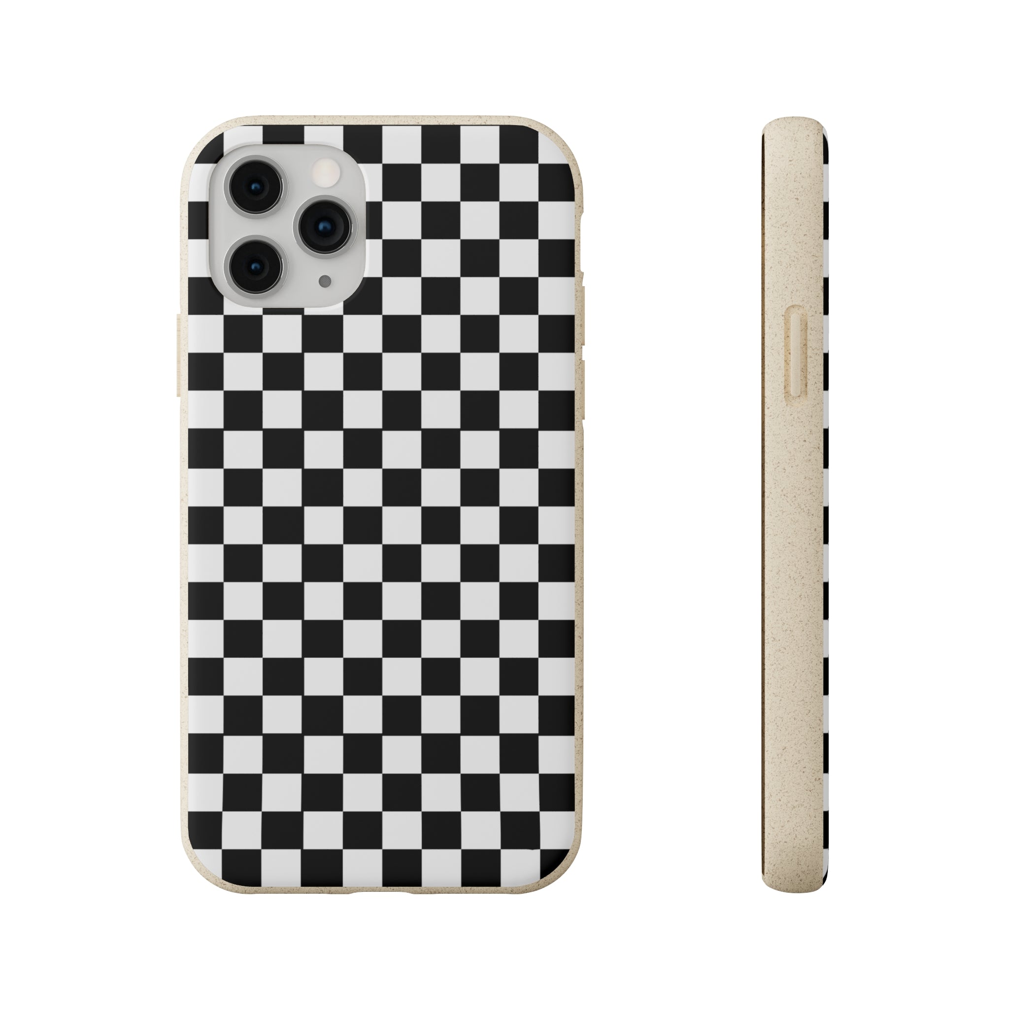 Eco-Friendly Biodegradable Checkered Phone Case for iPhone & Samsung - Perfect for Everyday Use & Outdoor Activities