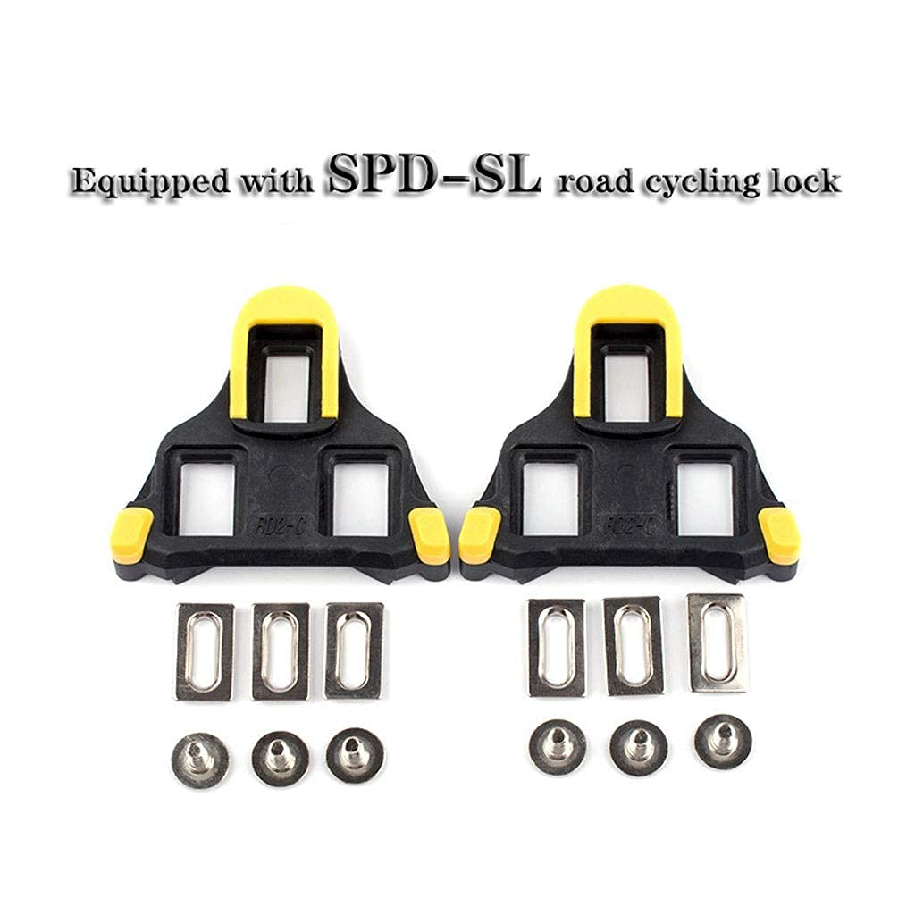 9/16 Road Bike Lock Pedals - Chrome Molybdenum Steel Shaft & Aluminum Alloy SPD-SL Pedals for Cycling - Perfect for Commuting, Road Racing & Training