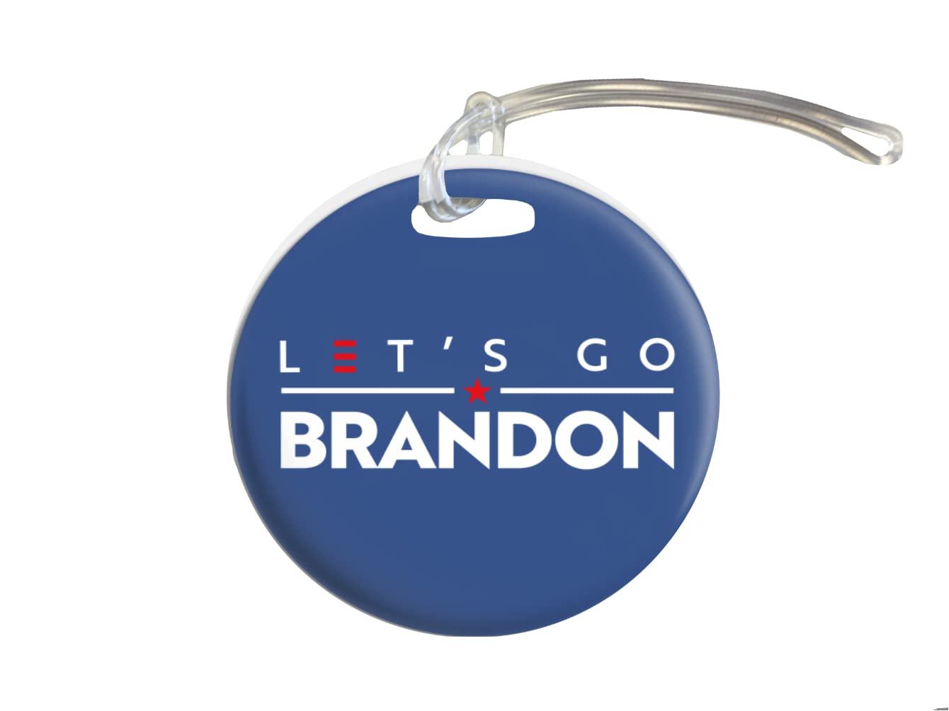 Debbie's Designs Let's Go Brandon 4-inch Round FRP Hard Plastic Print - Durable Luggage Tags, Bag Tags & Christmas Ornaments for Travel, Gifts & Holiday Decorations