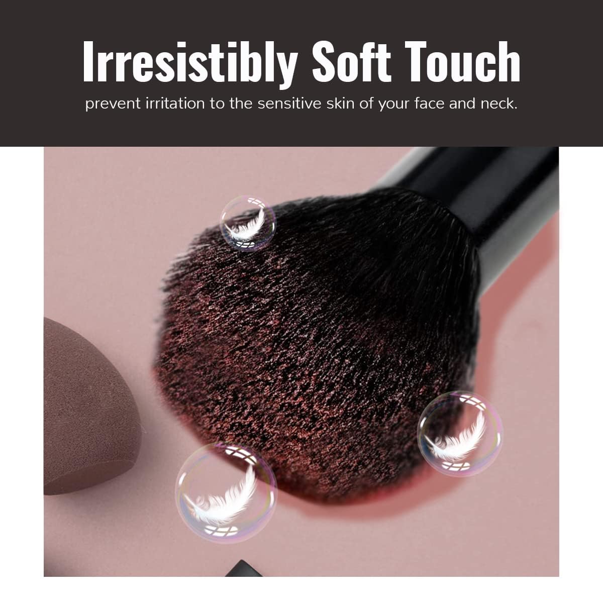 24-Piece Vegan Makeup Brush Set - Soft Synthetic Bristles for Eyeshadow, Foundation, Concealer & Blush | Cruelty-Free Cosmetic Brush Kit (Black) | Perfect for Professional Makeup Artists & Beginners