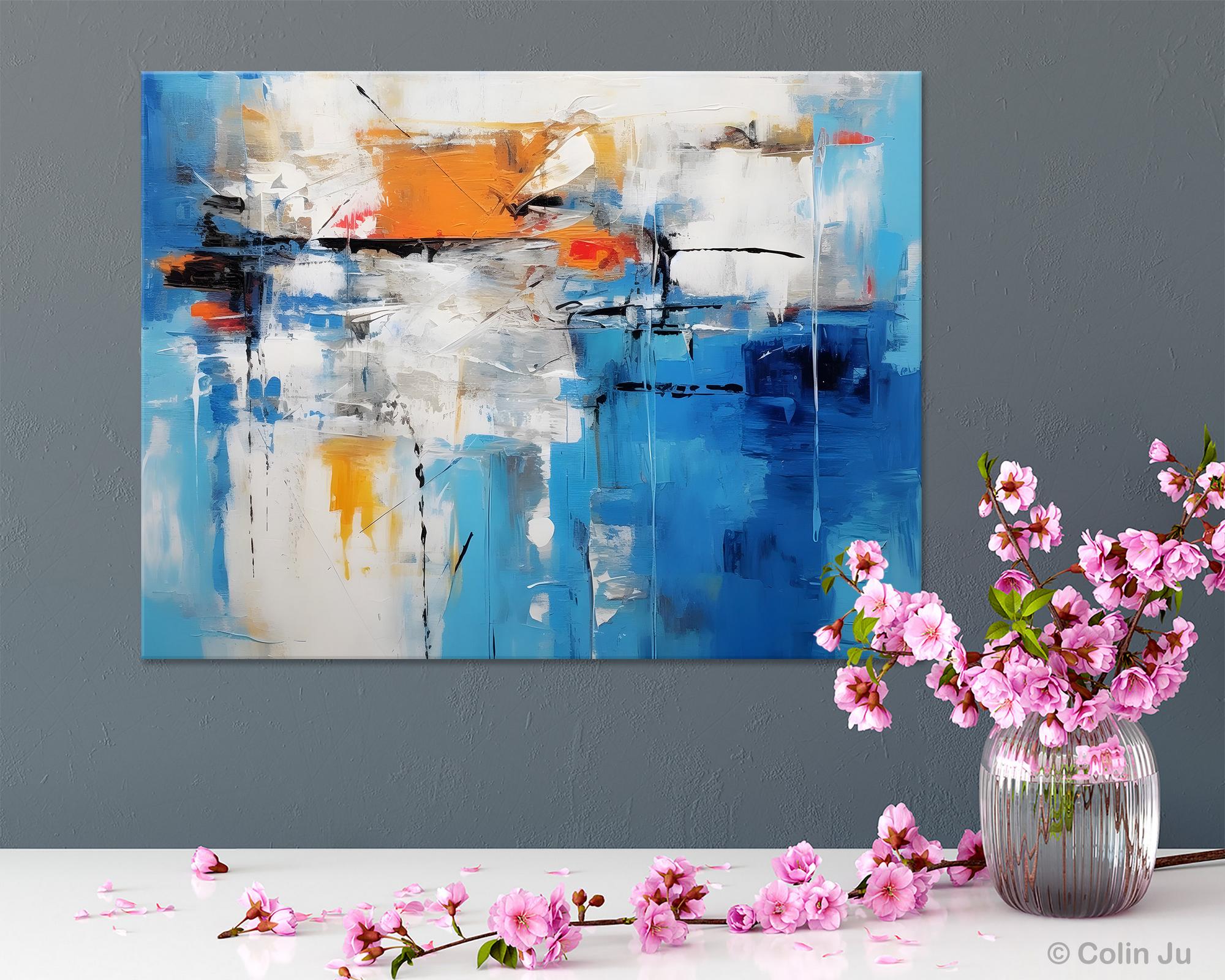 Abstract Acrylic Canvas Paintings for Living Room & Bedroom - Hand Painted Original Wall Art Decor | Perfect Behind Sofa or Above Bed | Buy Unique Paintings Online