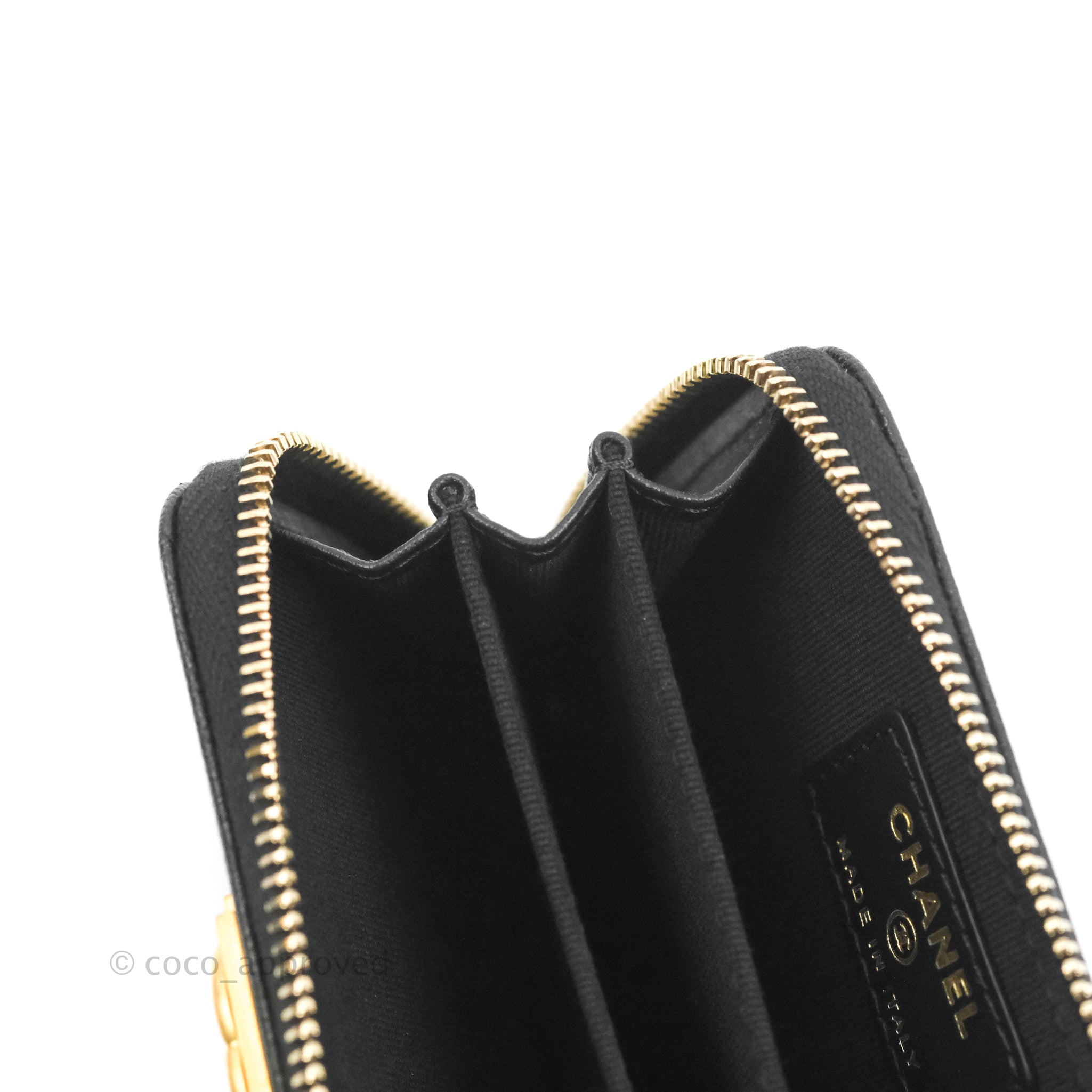 Chanel Chevron Boy Zip Card Holder in Black Caviar Leather with Gold Hardware - Luxury Wallet for Women, Perfect for Everyday Use & Gift Giving