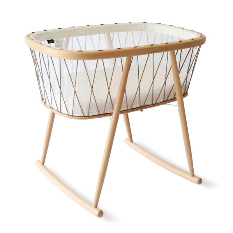 Charlie Crane Kumi Mesh Bassinet with Organic Mattress - Breathable Baby Crib for Newborns & Infants - Perfect for Nursery, Bedroom & Travel Use