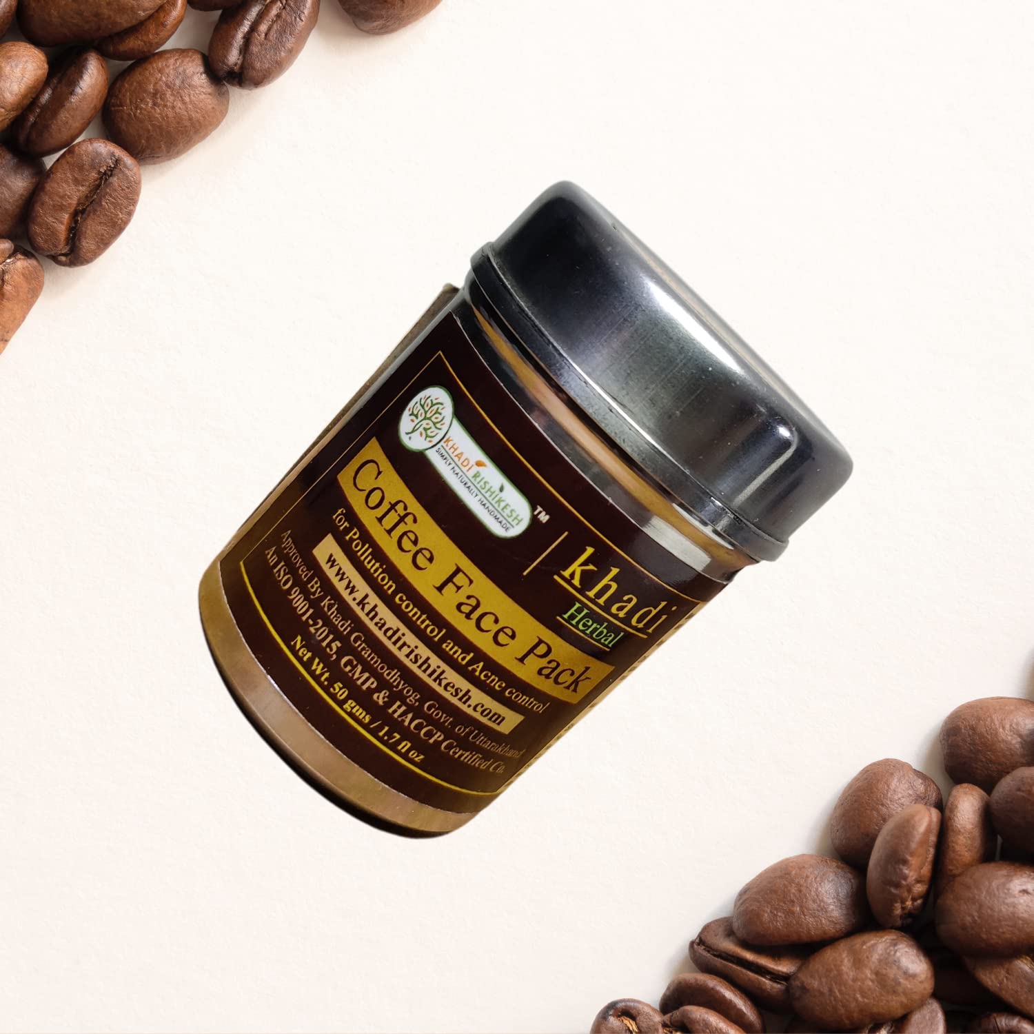 Khadi Rishikesh Herbal Coffee Tan Removal Face Mask - Brightens Skin, Cleanses Pores & Controls Oil - Natural Glow for Women & Men - Perfect for Summer Skincare & Daily Use - Includes Free Rumal