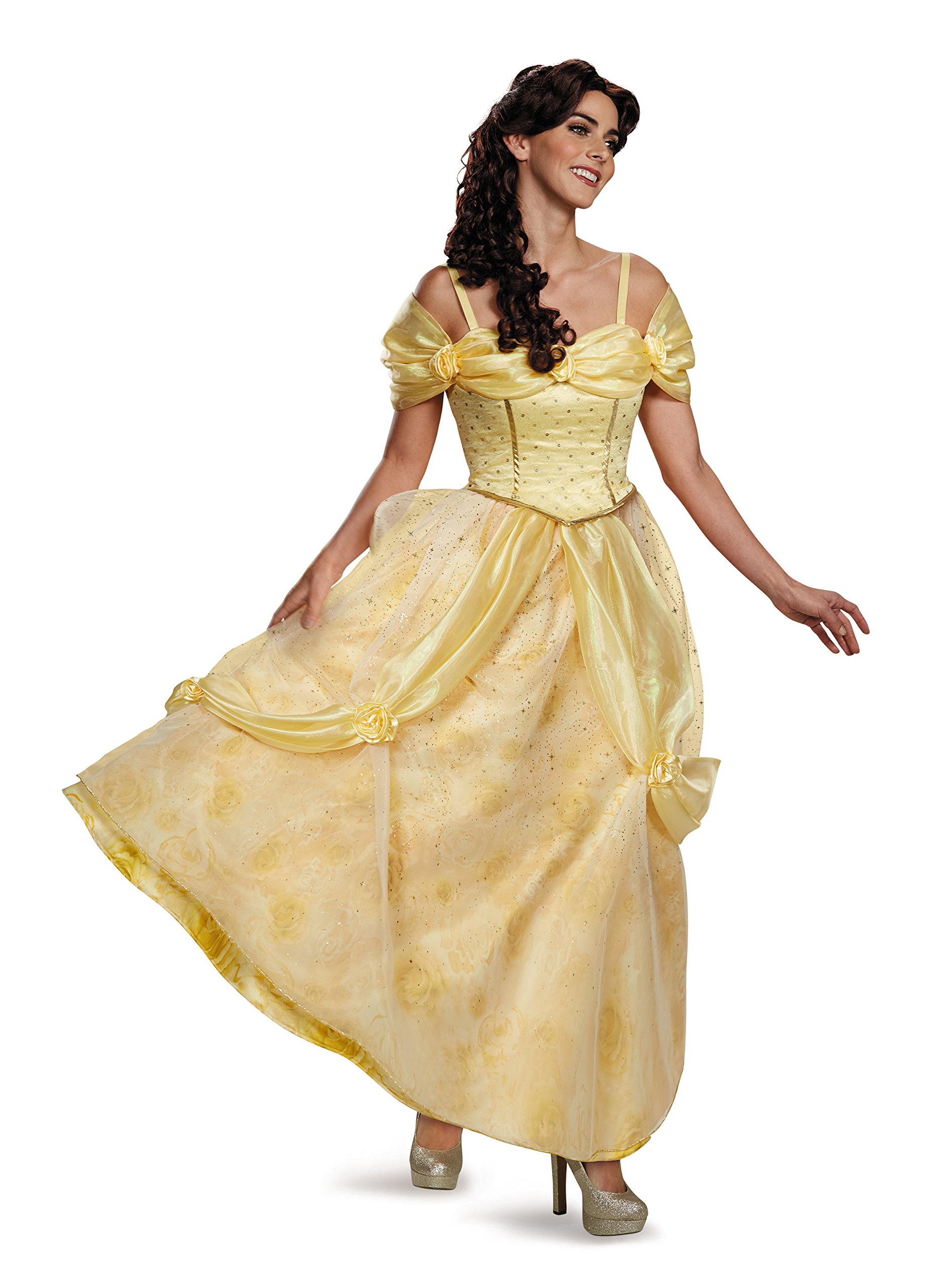 Disney Beauty and The Beast Belle Ultra Prestige Costume for Women - Elegant Princess Dress for Cosplay, Halloween, and Themed Parties