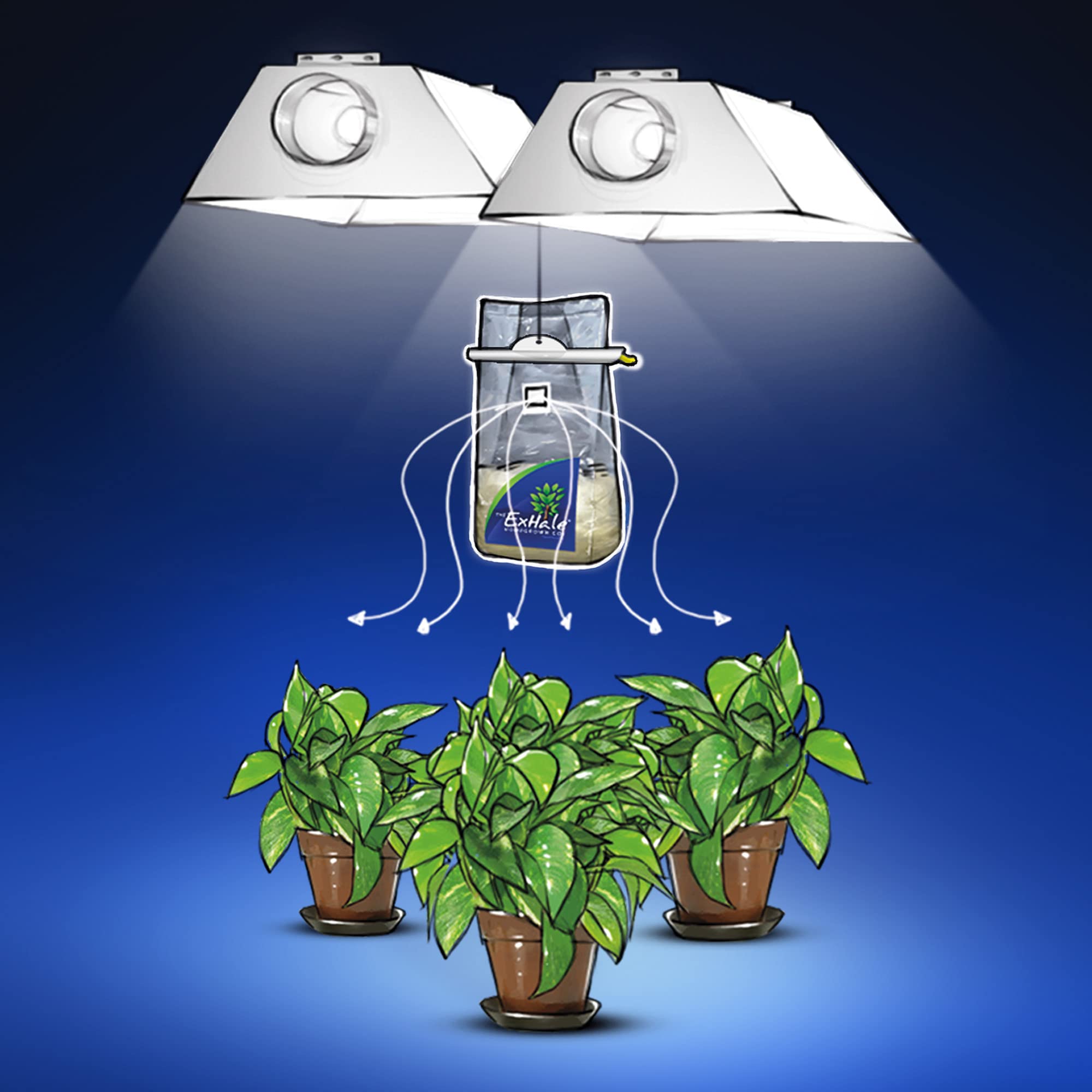 Exhale Homegrown CO2 365 - Self-Activated CO2 Bags for Indoor Plants (4 Pack, 4lbs) - Perfect for Grow Tents, Hydroponics & Greenhouses - Enhances Plant Growth in Indoor Gardens & Grow Rooms