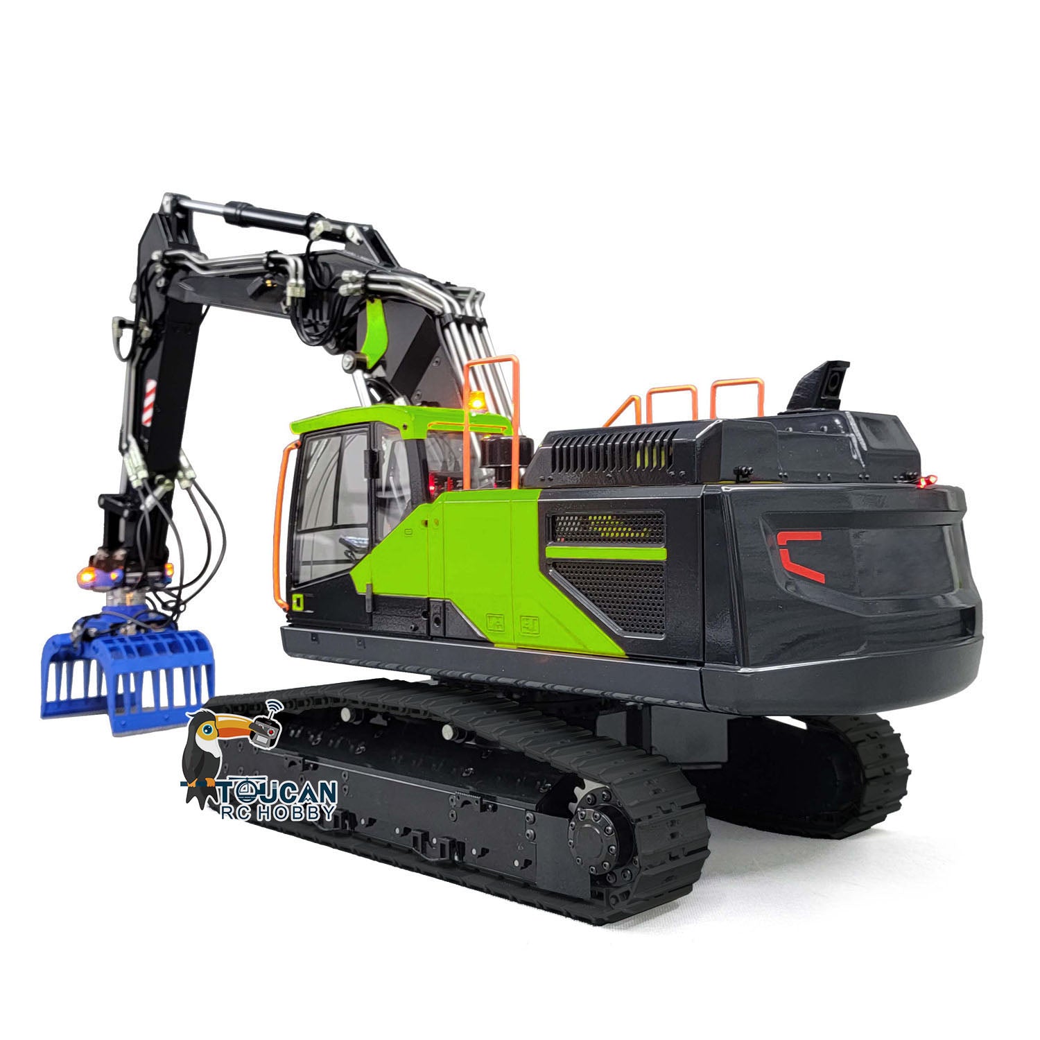 MTM 1/14 Scale EC380 RC Hydraulic Excavator - 10CH Remote Control Tracked Digger with 3 Arms & Grabber, Metal Heavy Duty Construction Toy for Adults - Perfect for Construction Simulation, Backyard Digging & RC Hobby Enthusiasts