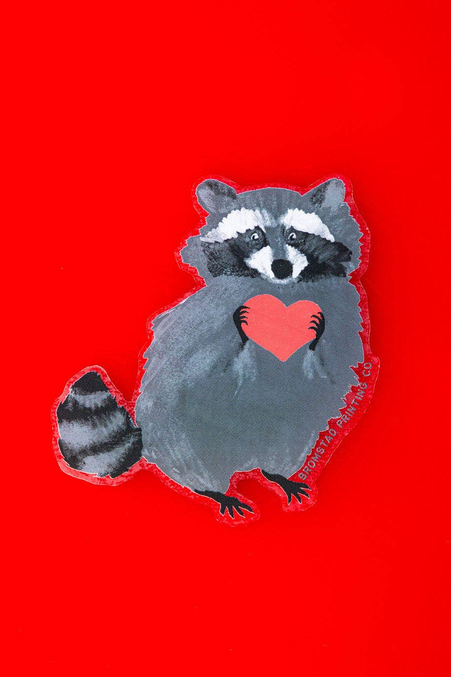 Raccoon Love Clear Sticker - Waterproof Vinyl Decal for Laptops, Cars, Tumblers - Cute Animal Stickers for DIY Crafts & Scrapbooking