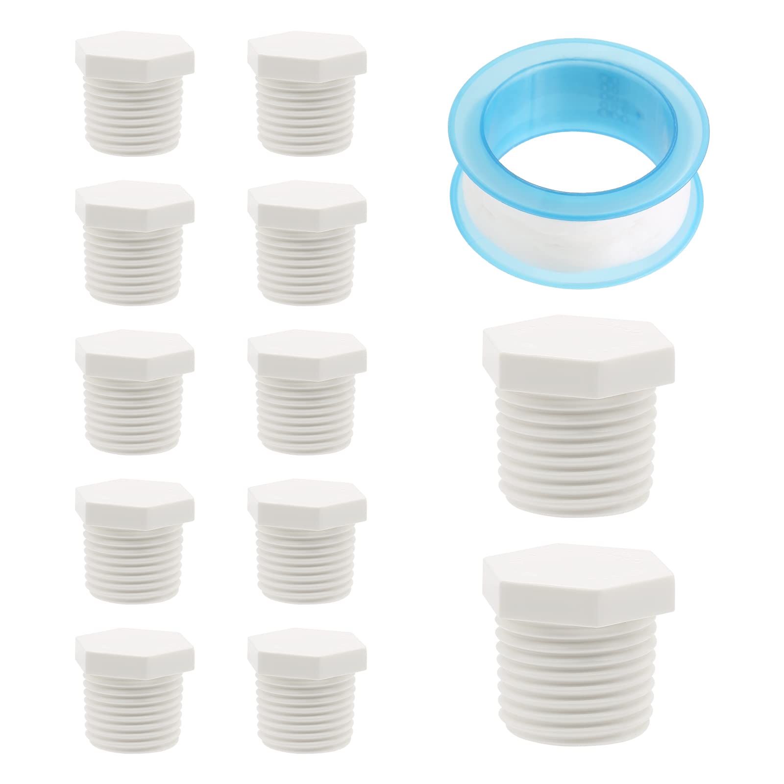12 PCS 1/2 Inch NPT White Plastic Water Heater Drain Plugs - Compatible with RV, Camper & Atwood Water Heaters - Perfect for RV Maintenance, Camping & Hot Water System Repairs