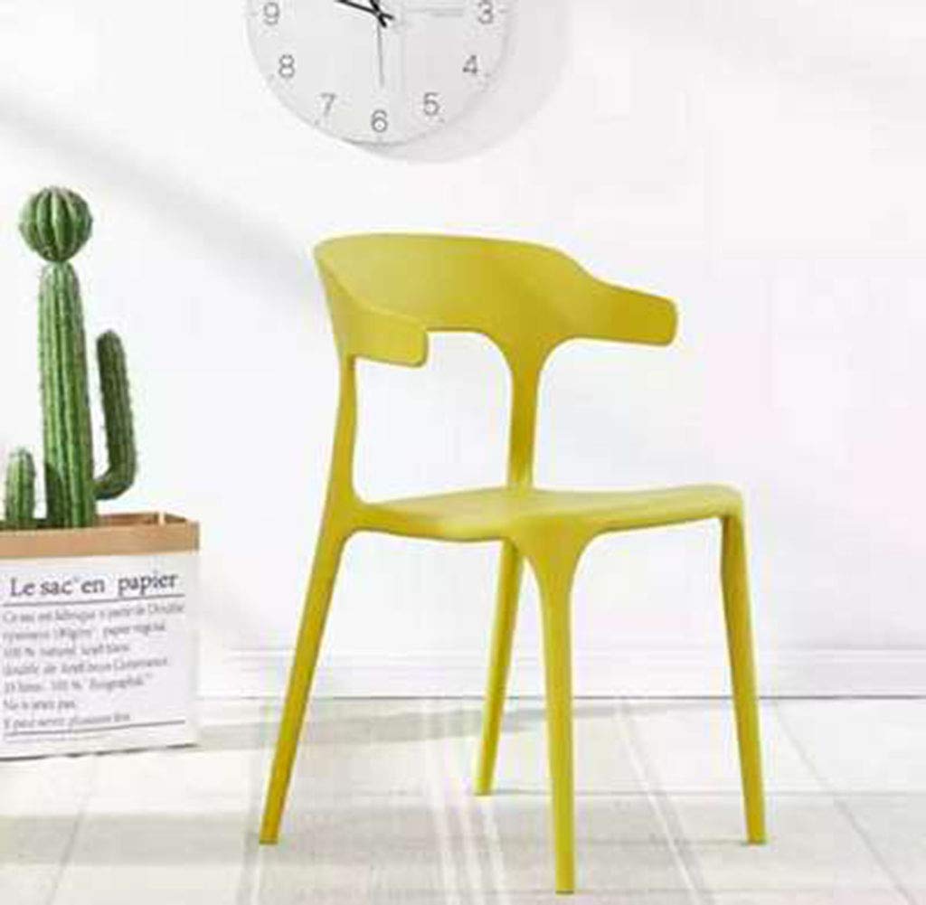 Modern Minimalist Plastic Dining Chair - Nordic Style Home & Cafe Furniture, Casual Horn Design for Kitchen, Restaurant, Coffee Shop (Color: Ginger) | Perfect for Dining Rooms, Kitchens, Cafes & Office Break Areas