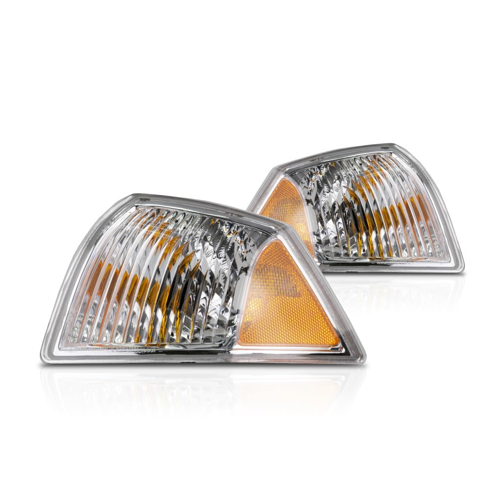 Jeep Compass Corner Lights 2007-2010 - Clear & Amber Lens Pair (Driver & Passenger Side) | CH2520144 + CH2521144 | 68000683AB + 68000682AB | Perfect for Parking & Turn Signal Enhancement