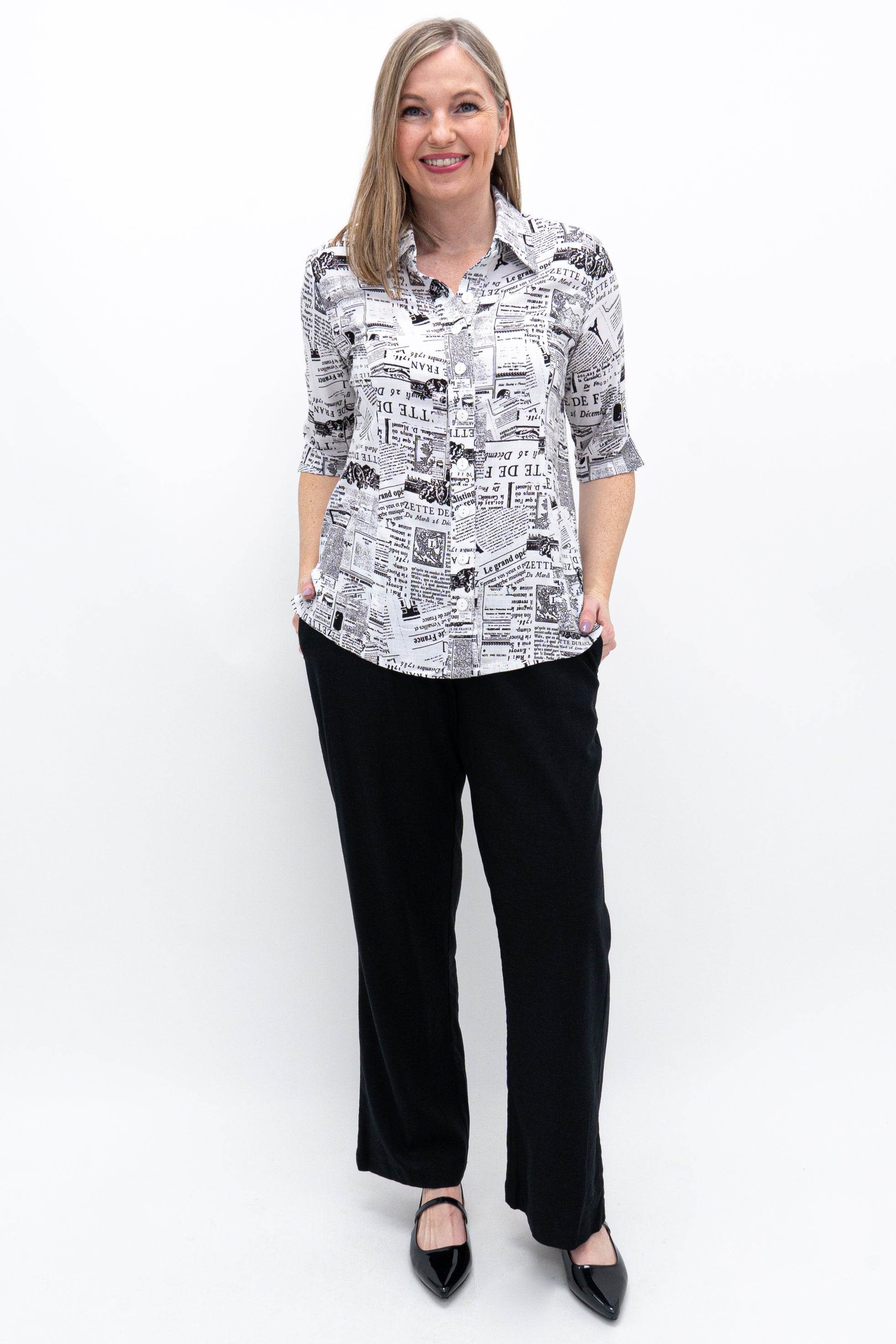 Lorine Blouse Women's French Style Linen Bamboo Shirt - Elegant Casual Top for Office, Date Night & Summer Outfits