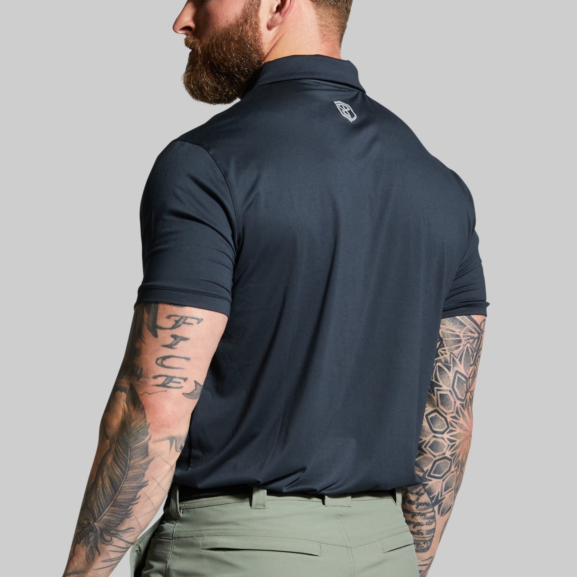 Men's Athleisure Polo Shirt - Breathable & Stretchable Black Performance Polo for Gym, Work & Casual Wear