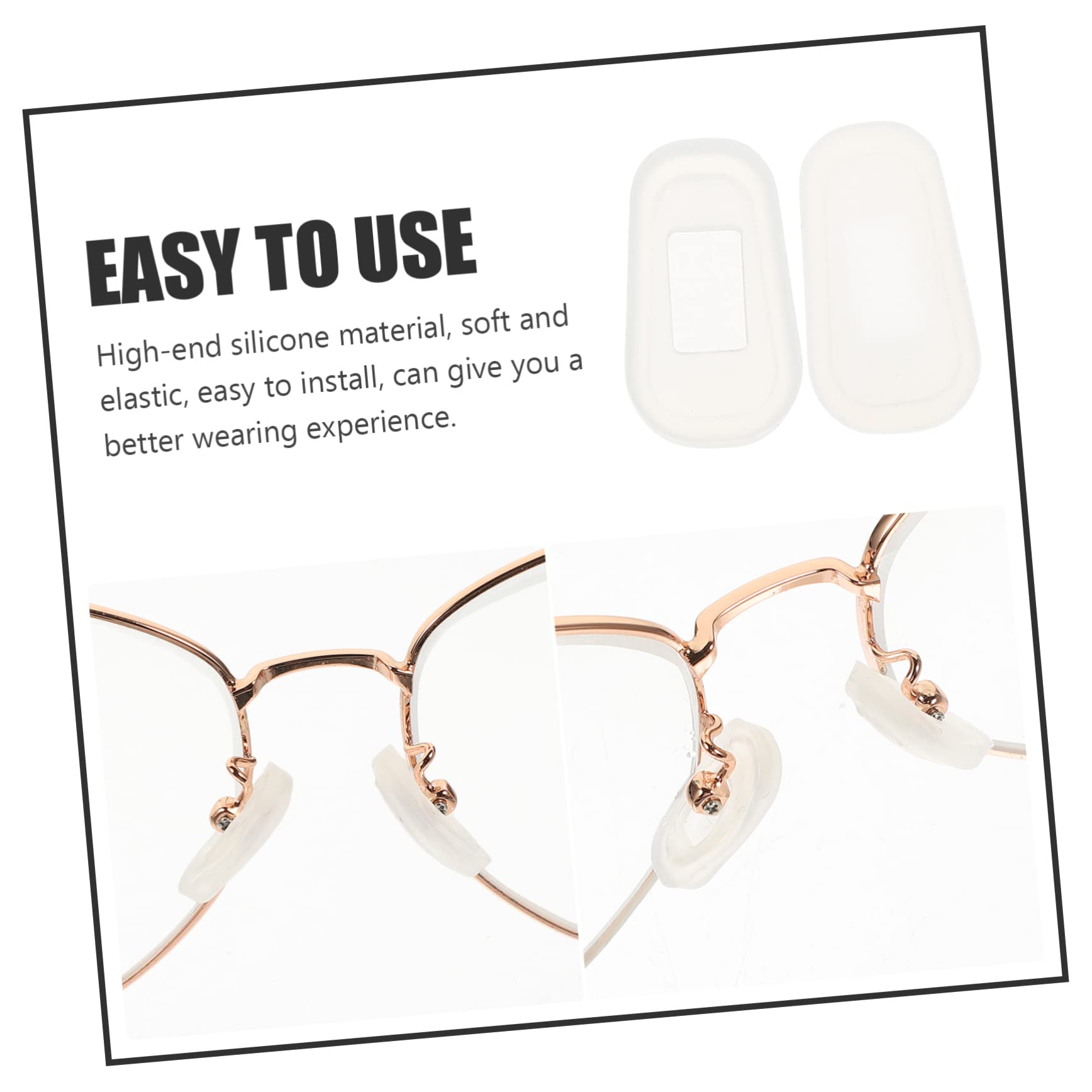 Healeved 60 Pairs Silicone Nose Pads for Glasses - Soft Gel Replacement Nose Pads for Eyewear Accessories - White Anti-Slip Comfort Nose Cushions - Perfect for Reading, Driving & Daily Use