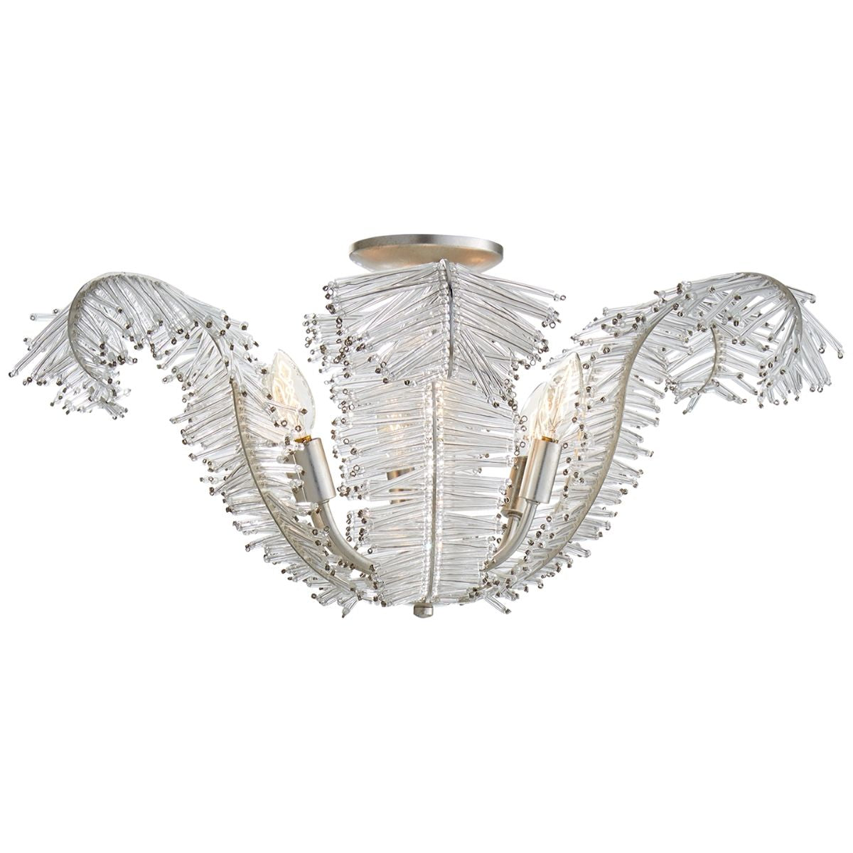 Calais Large Semi Flush Mount Ceiling Light - Modern Farmhouse Lighting Fixture for Living Room, Bedroom & Kitchen | Dimmable LED Chandelier with Clear Glass Shade
