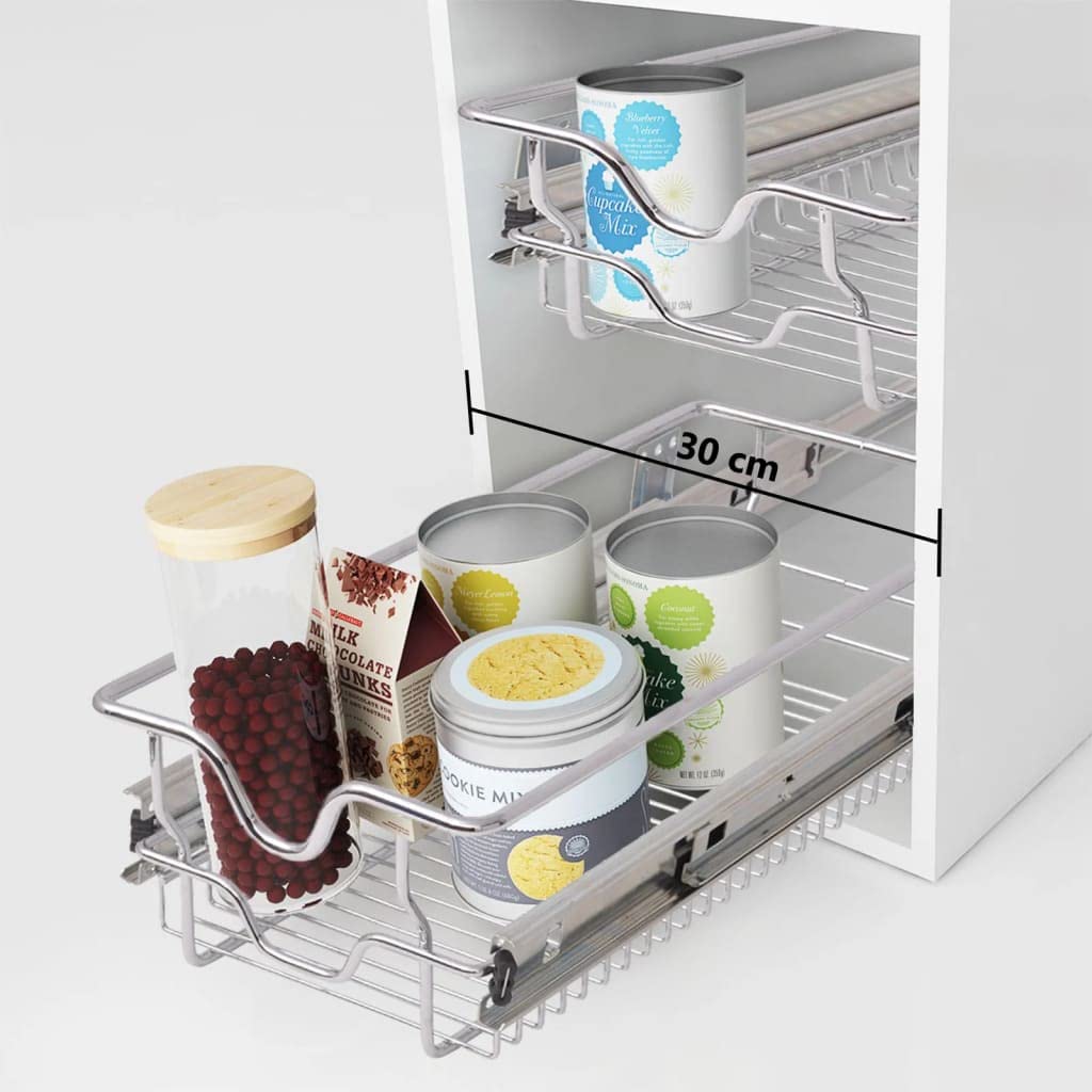 iFCOW 2-Pack Pull-Out Wire Baskets 11.8