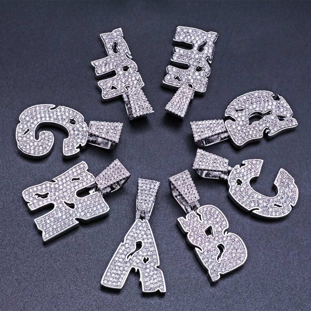 Custom Iced Out Bling Initial Necklace - Personalized Nameplate Jewelry for Men & Women | Hip Hop Style, Big Letter Pendant | Perfect Gift for Birthday, Anniversary & Special Occasions