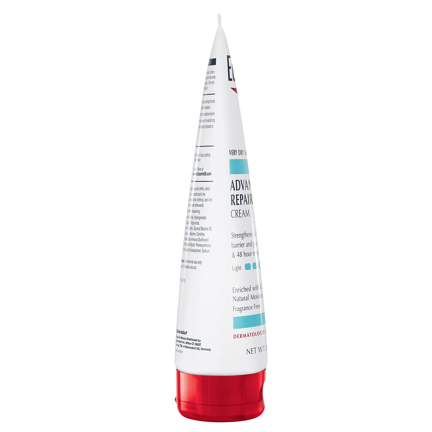 Eucerin Advanced Repair Body Cream for Very Dry Skin - Fragrance Free Daily Moisturizing Lotion, 8 Oz Tube - Ideal for Dry Skin Relief & Hydration at Home or Travel