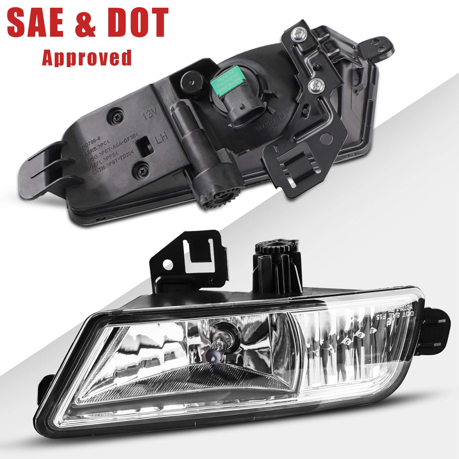 DLAA Fog Lights for Honda CRV 2015 2016 - OE Style Clear Lens Front Bumper Fog Lamps Set (1 Pair) - Perfect for Night Driving & Off-Road Adventures