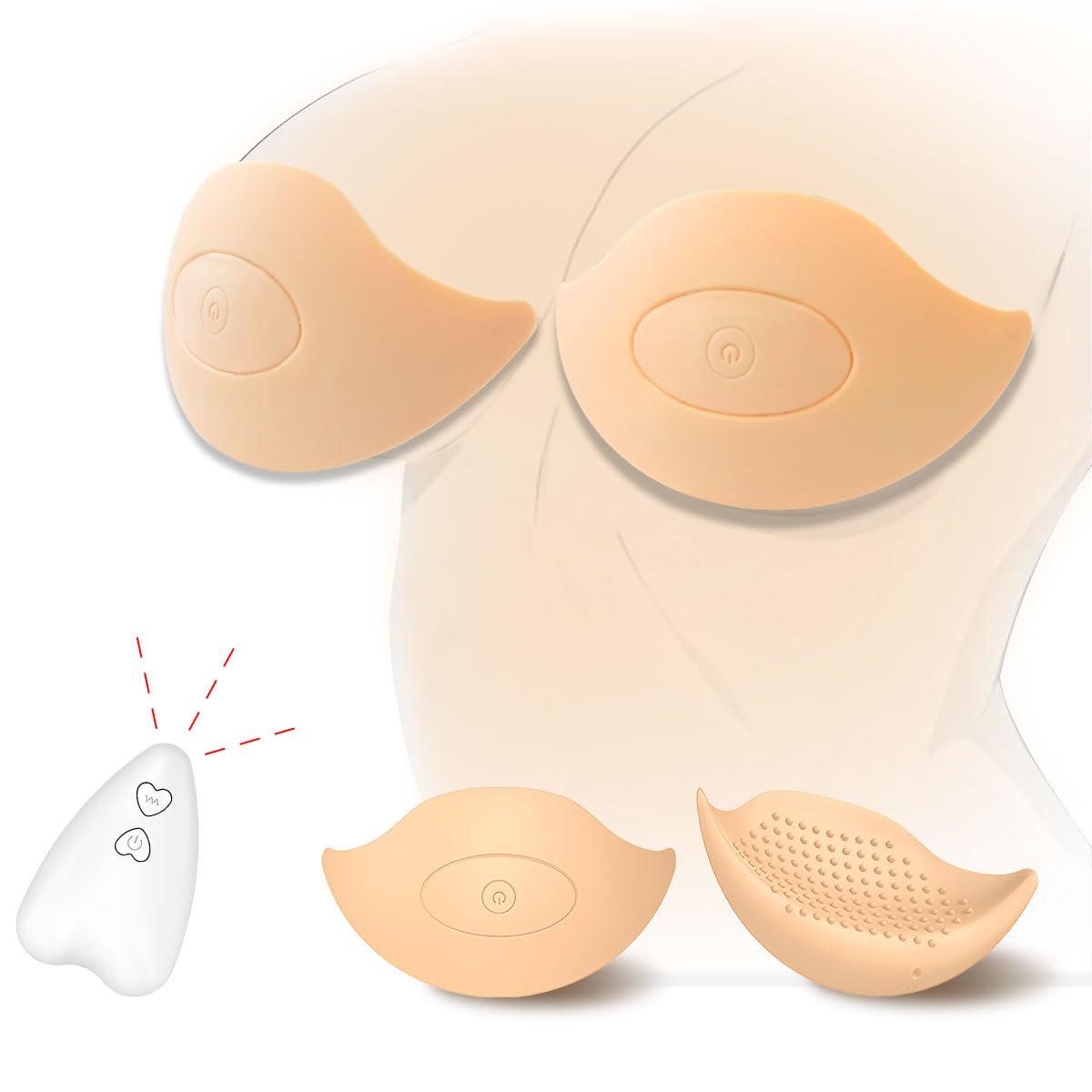 Nipple Vibrator & Clamps - 10 Vibration Modes for Women & Couples - Sensual Play & Massage