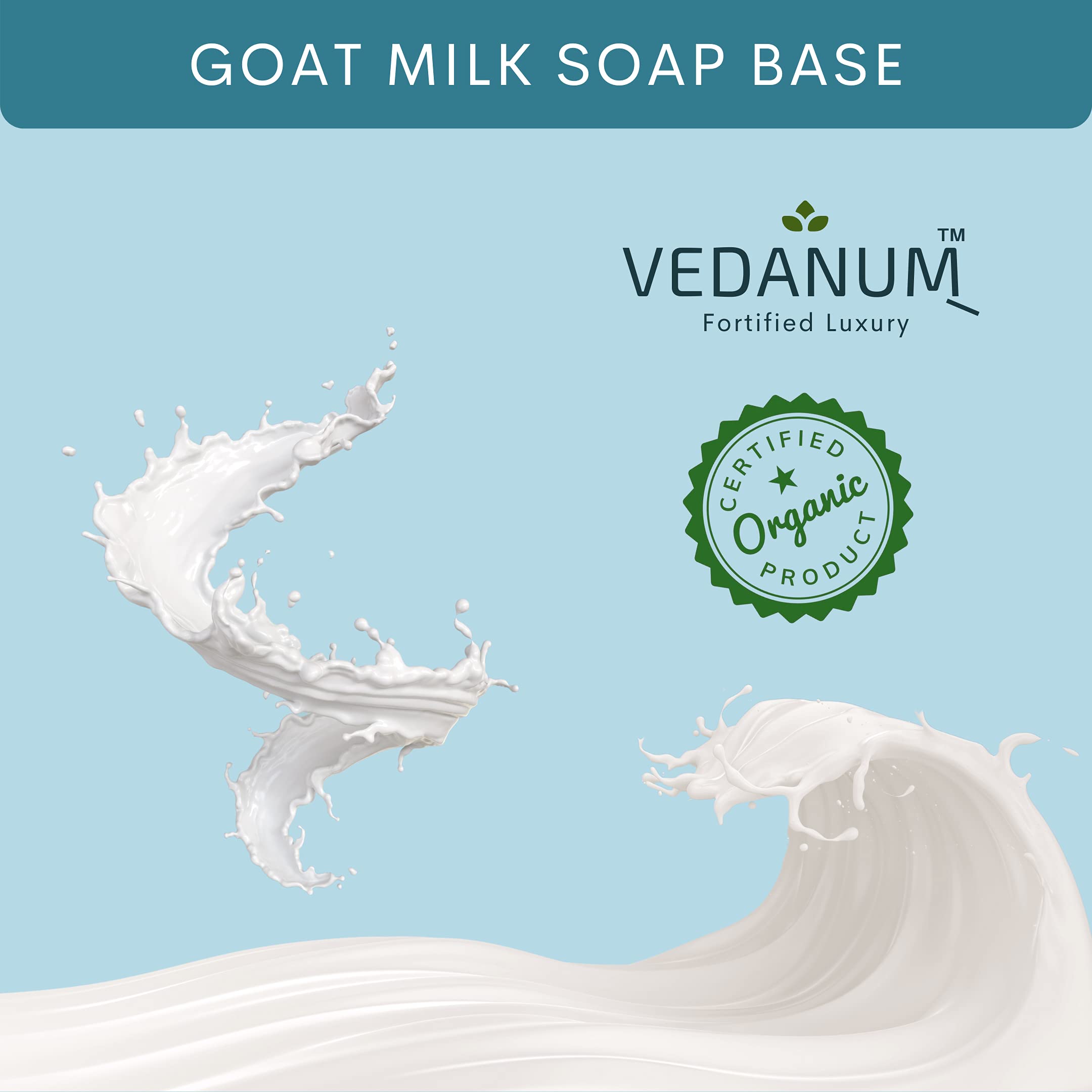 VEDANUM Goat Milk Soap Base with Cream - 1KG Sulfate & Paraben Free Melt and Pour Soap for Skin Therapy | Moisturizing Handmade Soap for Dry, Sensitive Skin | Perfect for Bath, Shower & Gift Giving