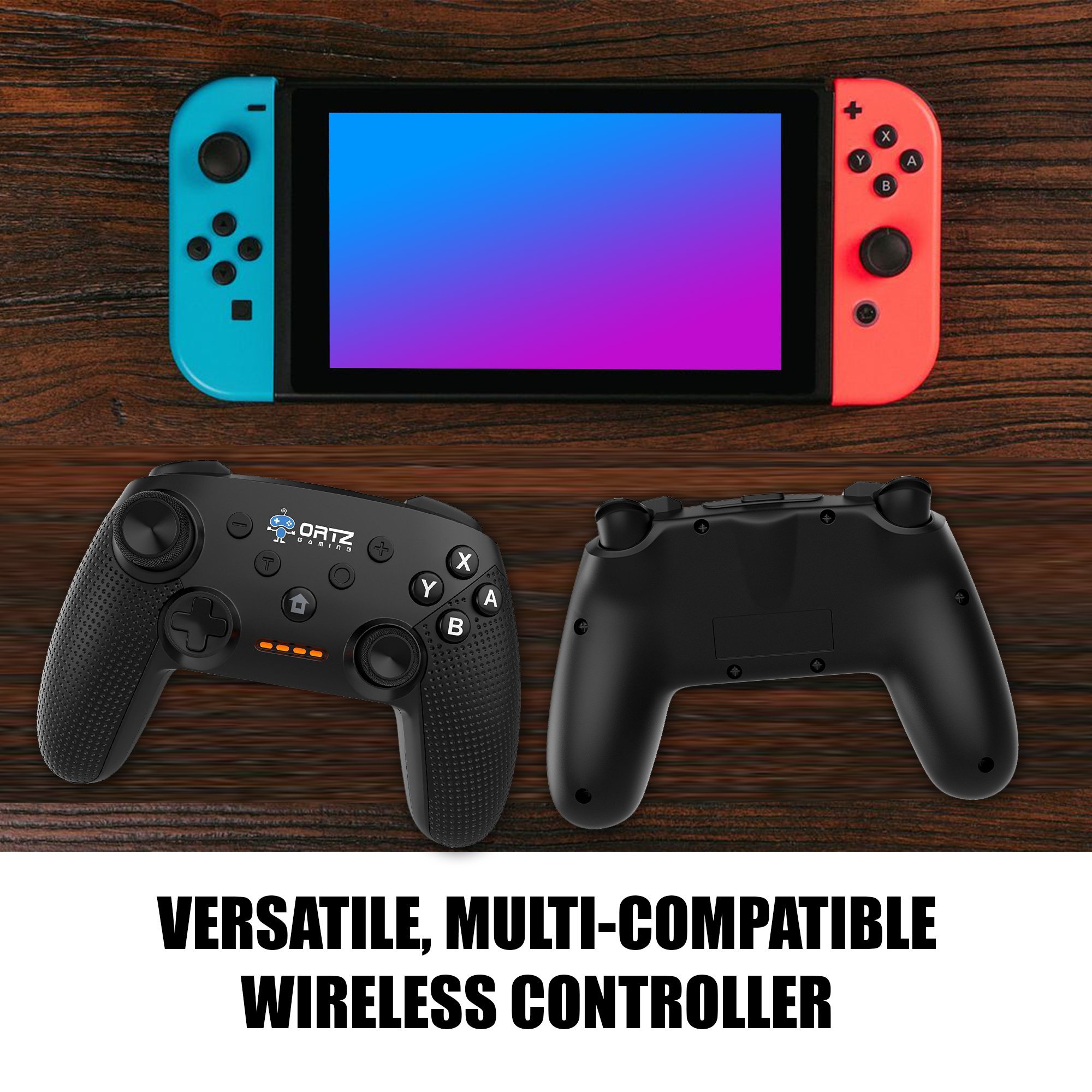 Ortz Wireless Gaming Controller for Nintendo Switch, PC, Windows 7/10 & Android - Free Analog Sticks Included with Turbo Buttons | Perfect for Home Gaming, Travel & Multiplayer Sessions